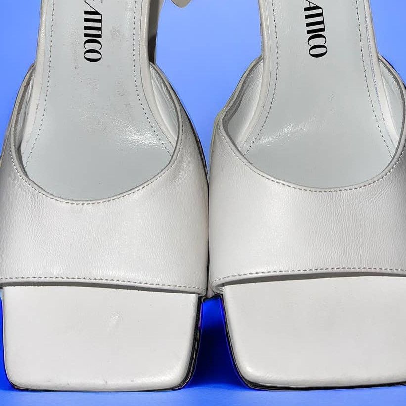 The Attico NEW Attico Devon White Open Toe Mules Size 38 Sandals Heels Size US 7.5 / IT 37.5 - 9 Thumbnail