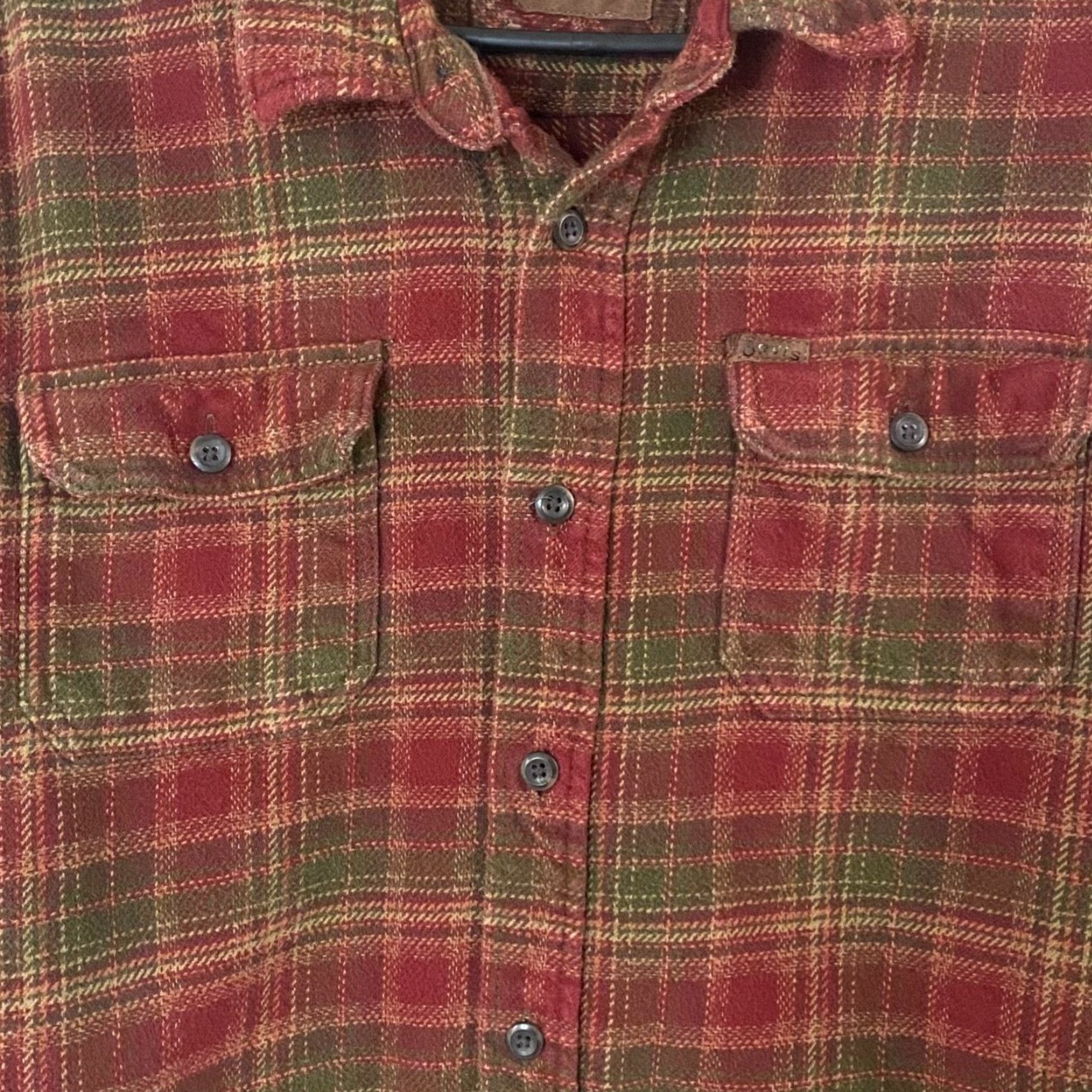 Orvis VINTAGE Orvis Big Bear Heavyweight Button-Up Flannel Shirt Mens XL Red & Green Plaid Size US XL / EU 56 / 4 - 6 Thumbnail
