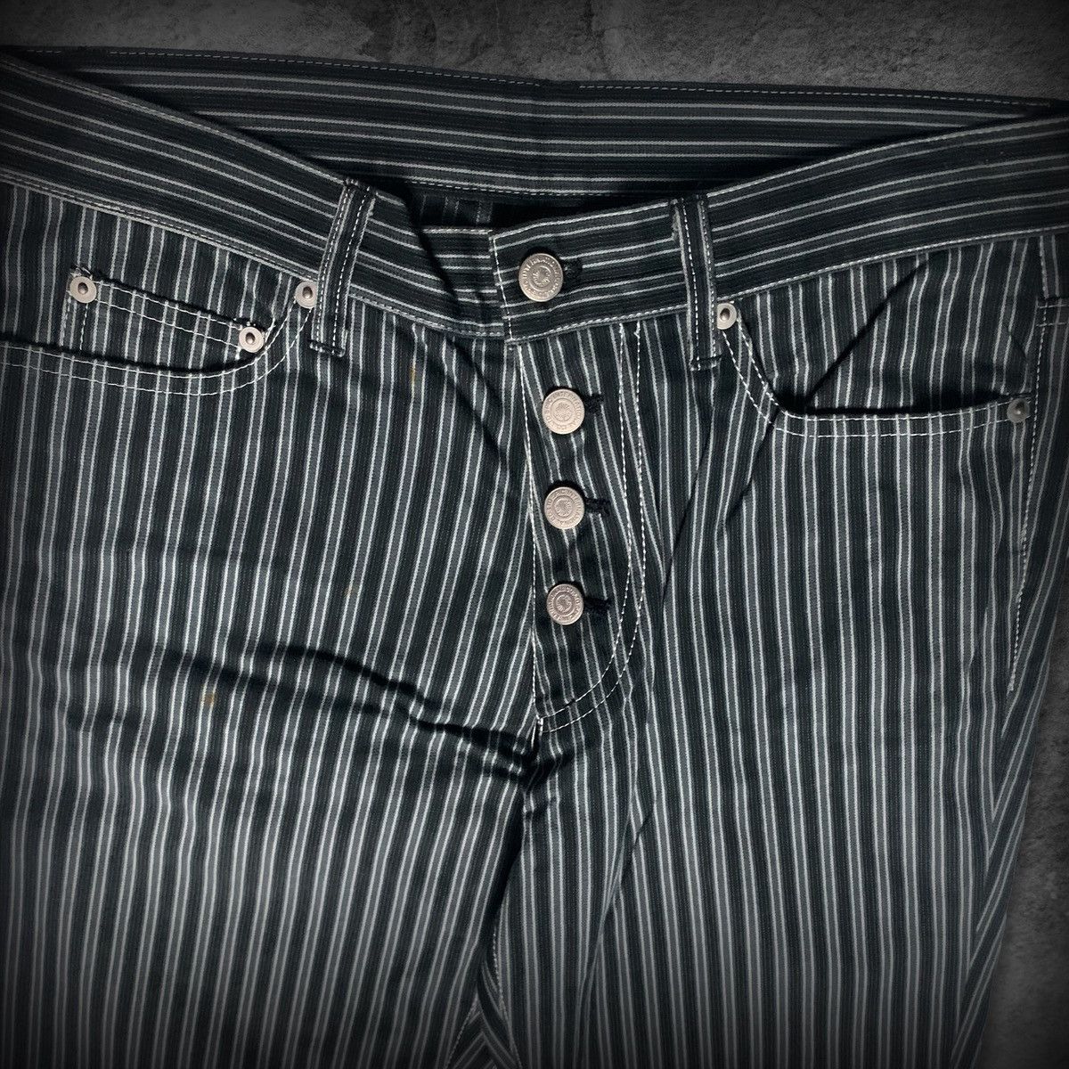 Tornado Mart Tornado Mart Super Flared Stripe Pattern Pants Size US 31 - 2 Thumbnail
