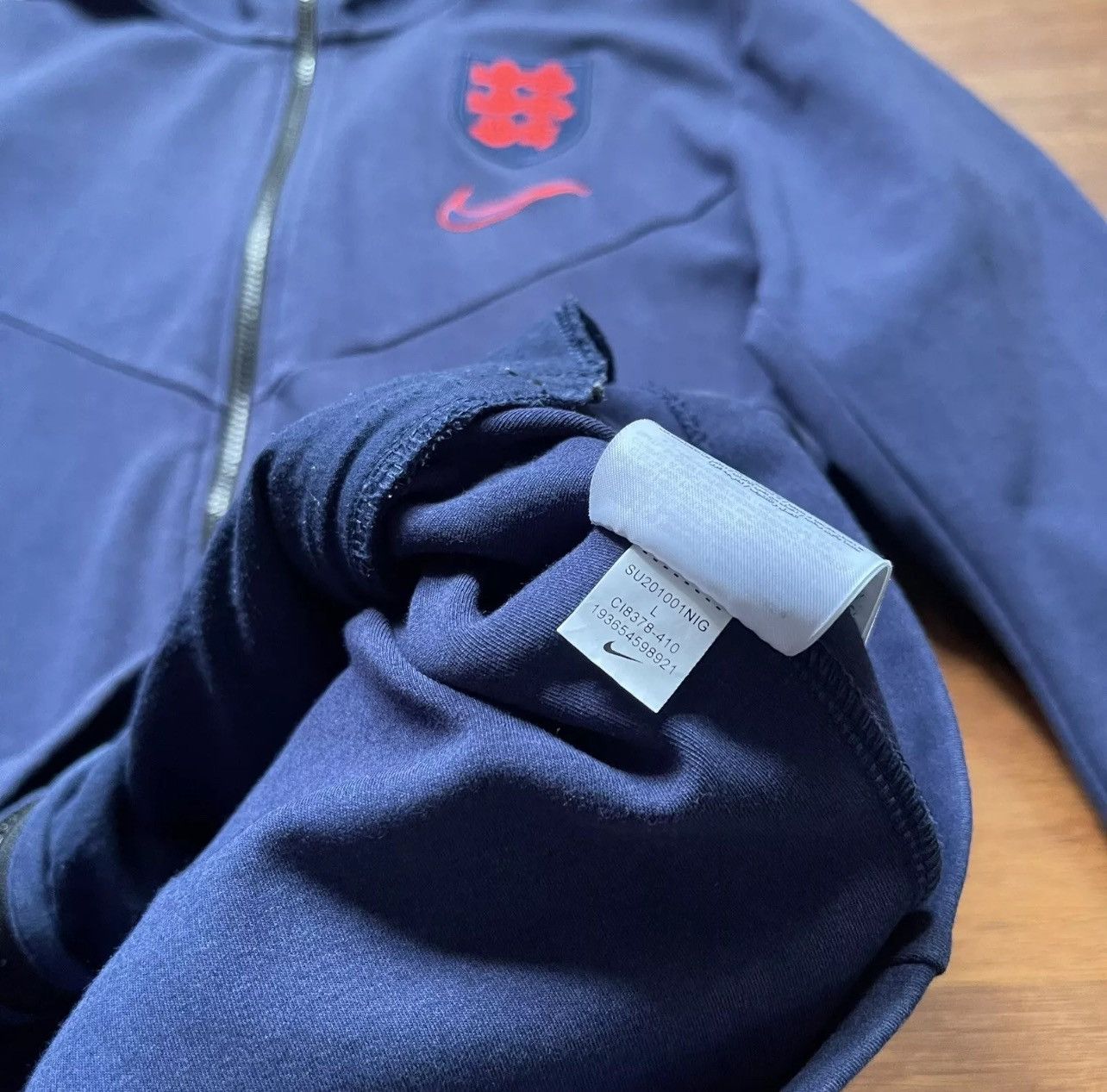 Nike × Vintage ENGLAND NIKE TECH PACK FULL ZIP HOODIE ANTHEM TRACK TOP Size US L / EU 52-54 / 3 - 10 Thumbnail