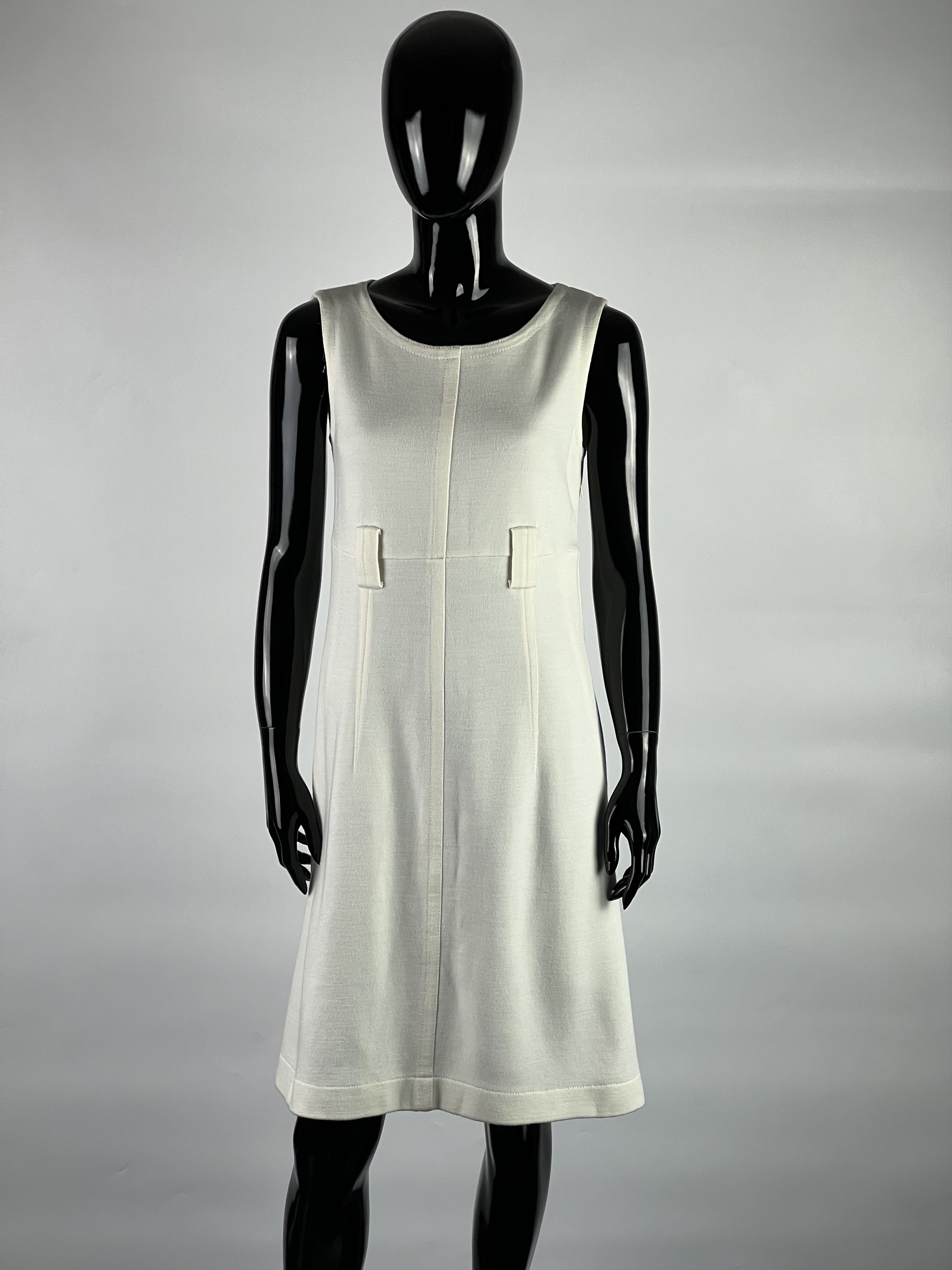 Max Mara Max Mara Studio Ivory Sleeveless Knee Dress Size 42 Size S / US 4 / IT 40 - 1 Thumbnail