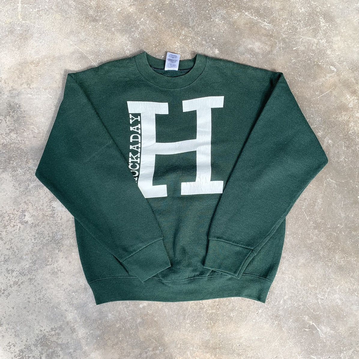 Image of American College x Fruit Of The Loom Vintage 90's Fruit Of The Loom Hockaday School Sweatshirt in G