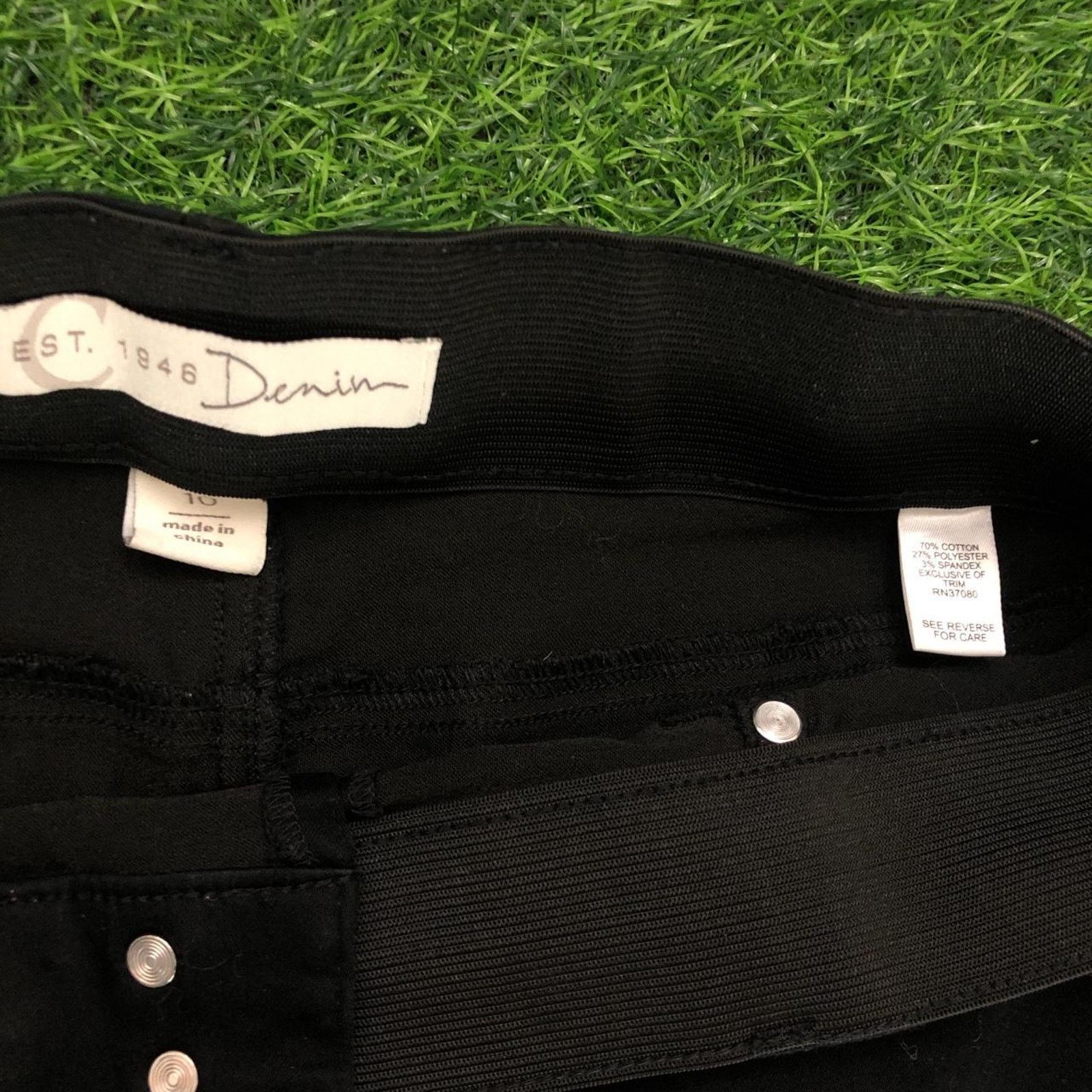 Other Women's Black Est 1946 Denim Capri Pants Size 32" / US 10 / IT 46 - 4 Thumbnail