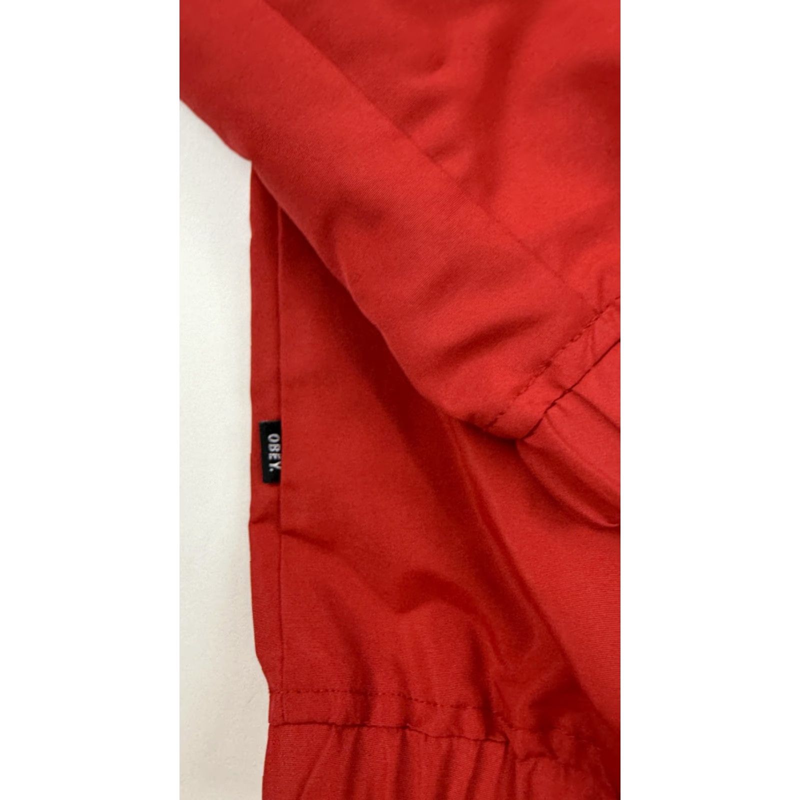 Obey Obey Jacket Mens Medium Red Hooded Full Zip Windbreaker Tape Worldwide Logo Size US M / EU 48-50 / 2 - 5 Thumbnail