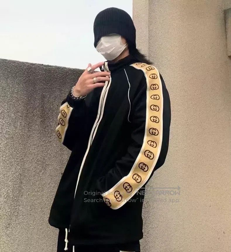 Gucci Gucci Black side logo striped lapel zipper long-sleeved ja Size US XS / EU 42 / 0 - 8 Thumbnail