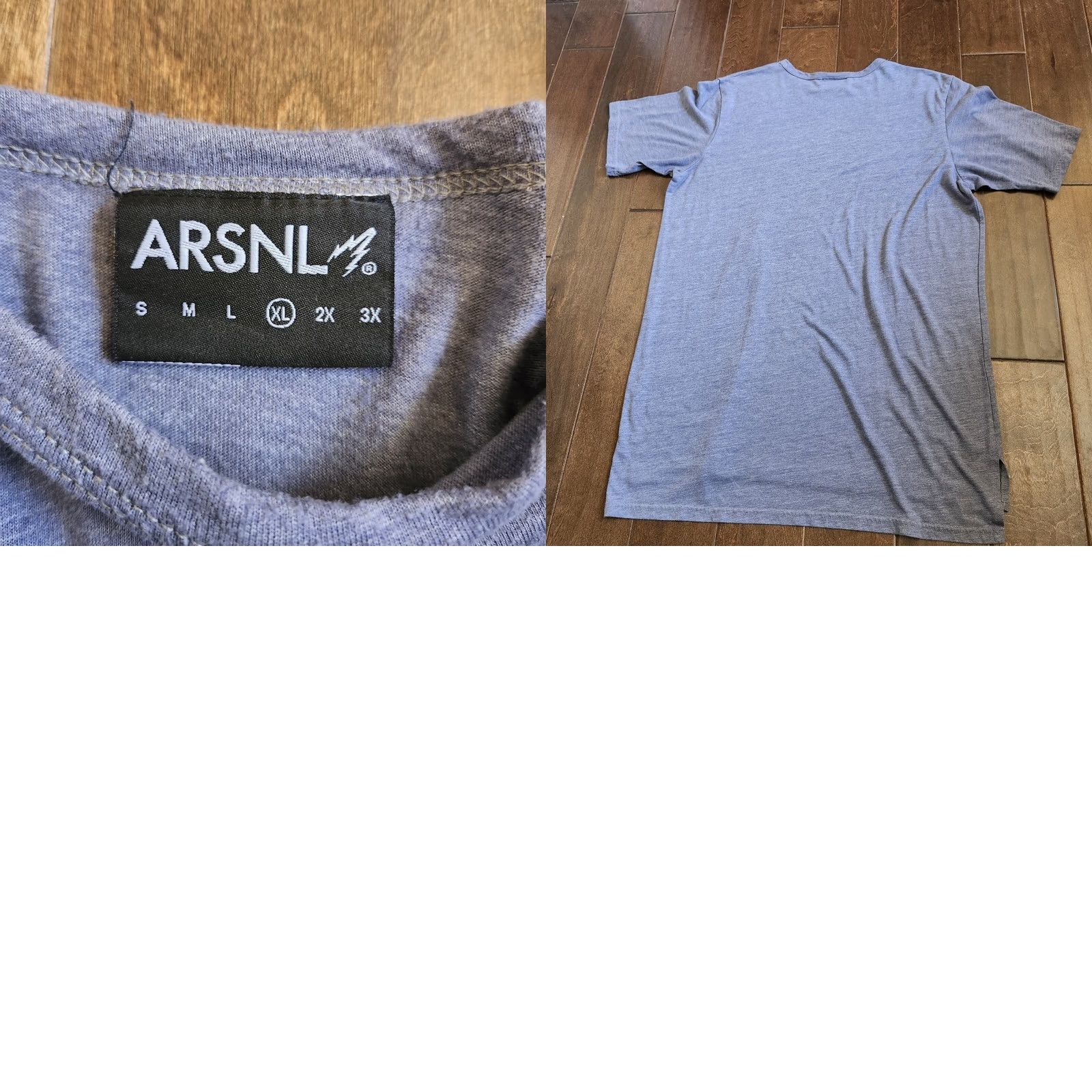 Vintage ARSNL Men Blue Heathered Short Sleeve Shirt XL Crew Neck Solid T-Shirt Summer Spring Fall Mens XL Blue Size US XL / EU 56 / 4 - 9 Thumbnail