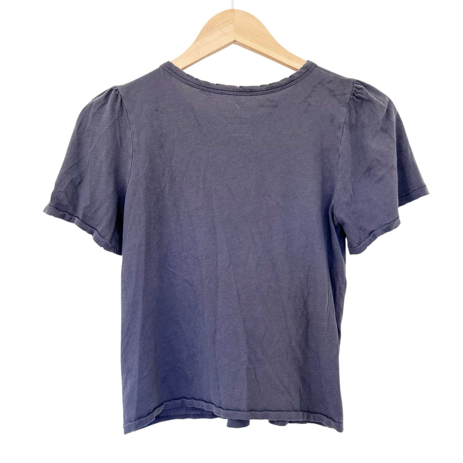 American Eagle Outfitters American Eagle Gray Flutter Sleeve T Shirt Sz XS Size XS / US 0-2 / IT 36-38 - 4 Thumbnail