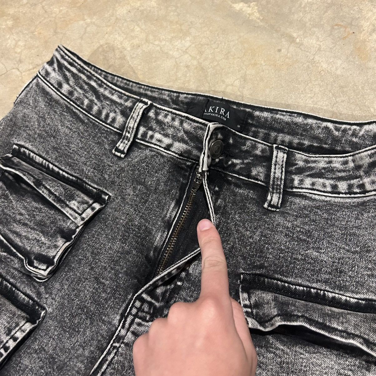 Other Baggy Y2K Style Washed Black Multi Pocket Cargo Denim Cyber Size US 31 - 6 Thumbnail
