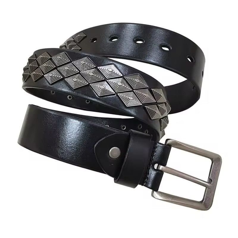 Japanese Brand × Vintage Heavy Metal Rivet Genuine Leather Belt Size ONE SIZE - 3 Thumbnail