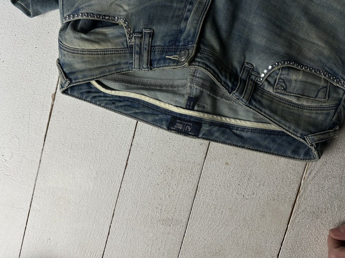 Armani 🚨 ARMANI JEANS WOMEN BLUE DENIM PANTS RINGSTONES Y2K Size 27" / US 4 / IT 40 - 6 Thumbnail