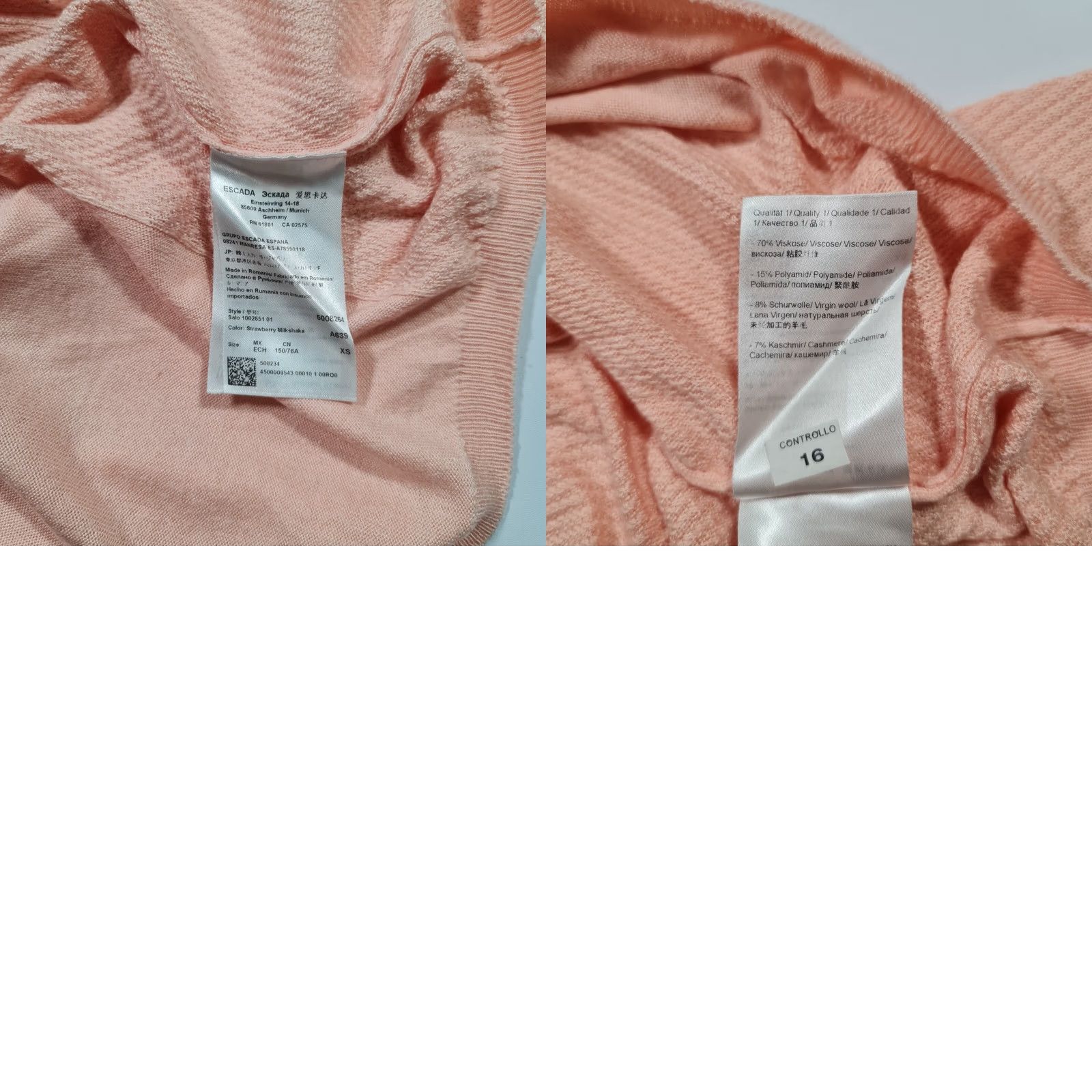 Escada ESCADA Sport Pink Wool Cashmere Jumper Top XS Long Sleeves Ladies UK 8 Womens Size XS / US 0-2 / IT 36-38 - 8 Thumbnail