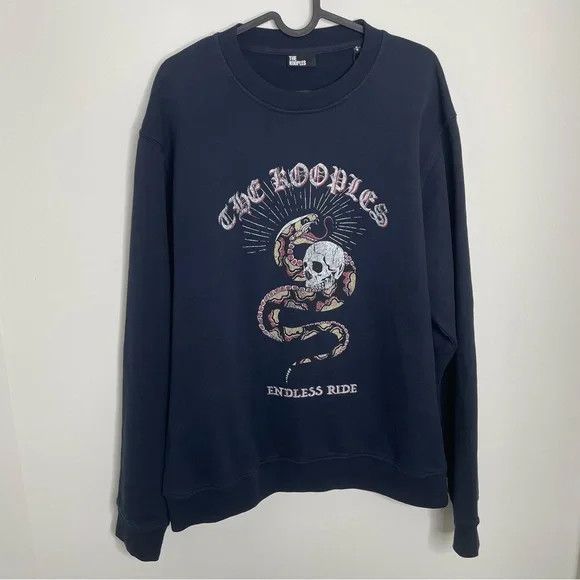 The Kooples The Kooples Snake and Skull Crewneck Sweatshirt Navy Blue M Size US M / EU 48-50 / 2 - 2 Thumbnail