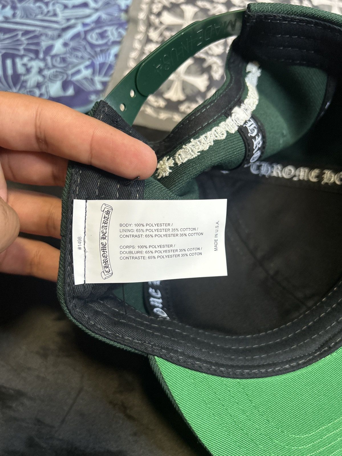 Chrome Hearts Chrome Hearts Green 6 Panel BaseBall Hat Size ONE SIZE - 7 Thumbnail