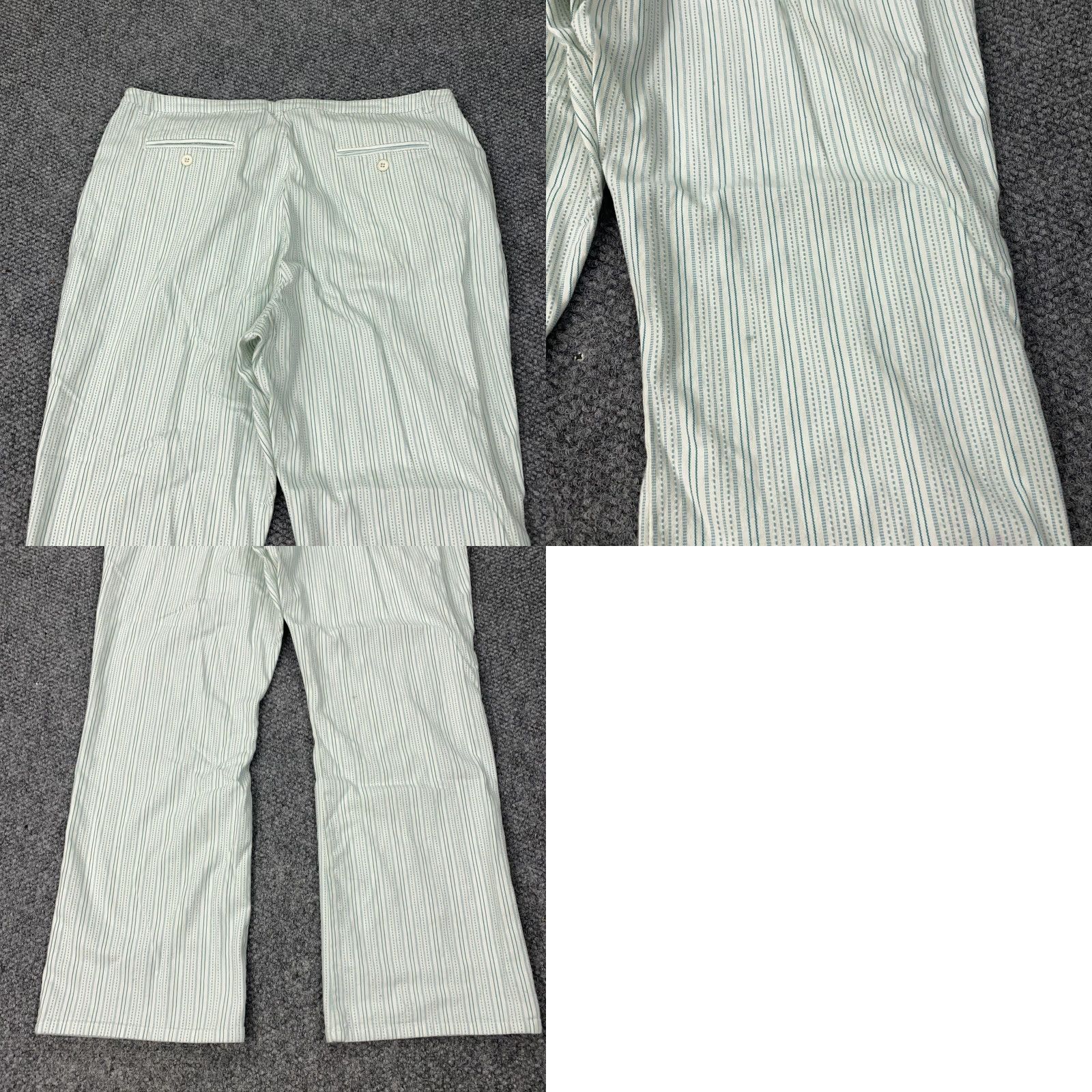 Denim & Co. Denim & Co Pants Womens 18W White Striped Straight Leg Pull On Stretch Casual Size 40" / US 18 - 9 Thumbnail