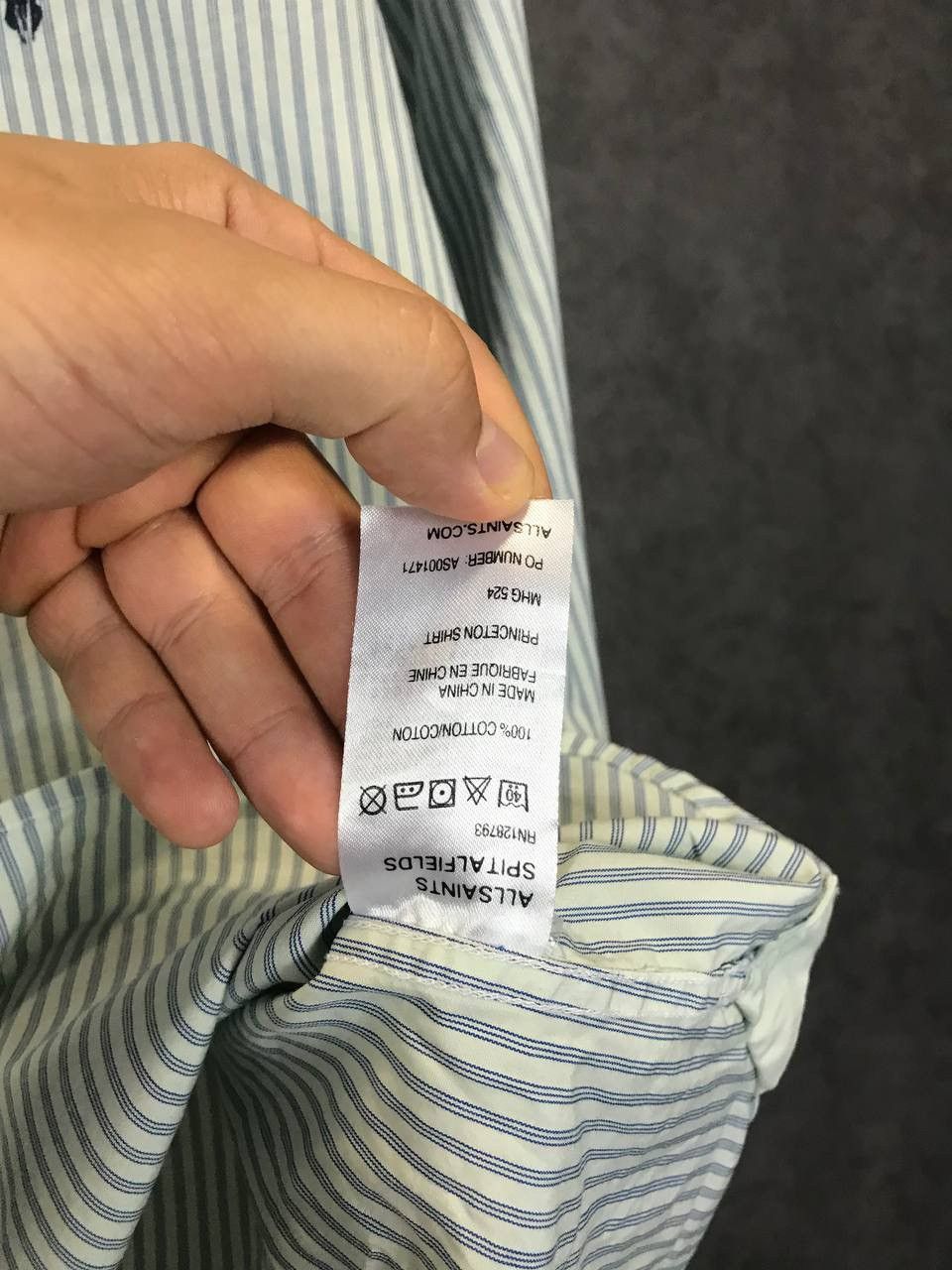 Allsaints Allsaints vintage designer striped shirt Size US L / EU 52-54 / 3 - 6 Thumbnail