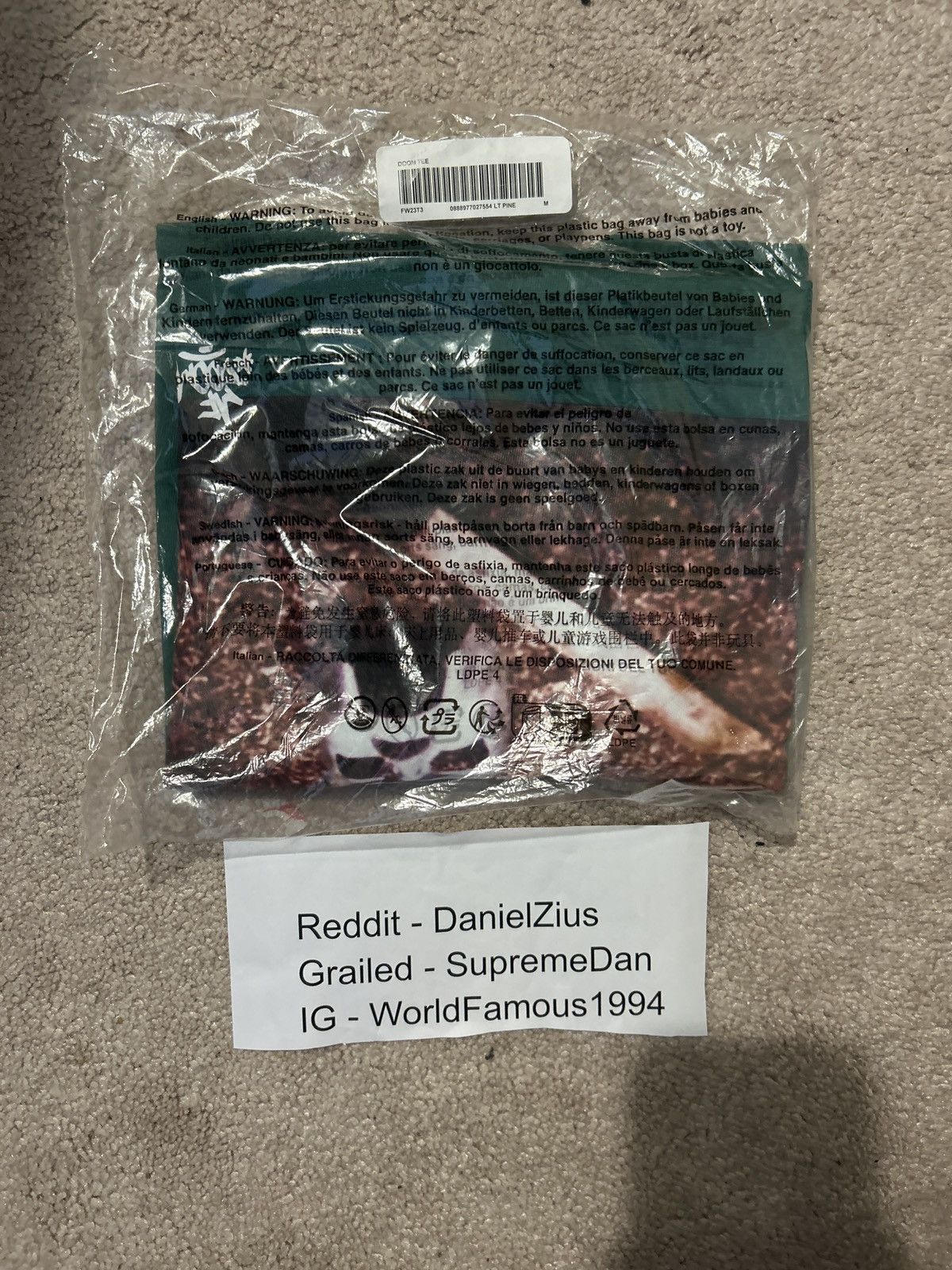 Supreme Supreme MF DOOM Tee 'Light Pine' Size US M / EU 48-50 / 2 - 3 Thumbnail