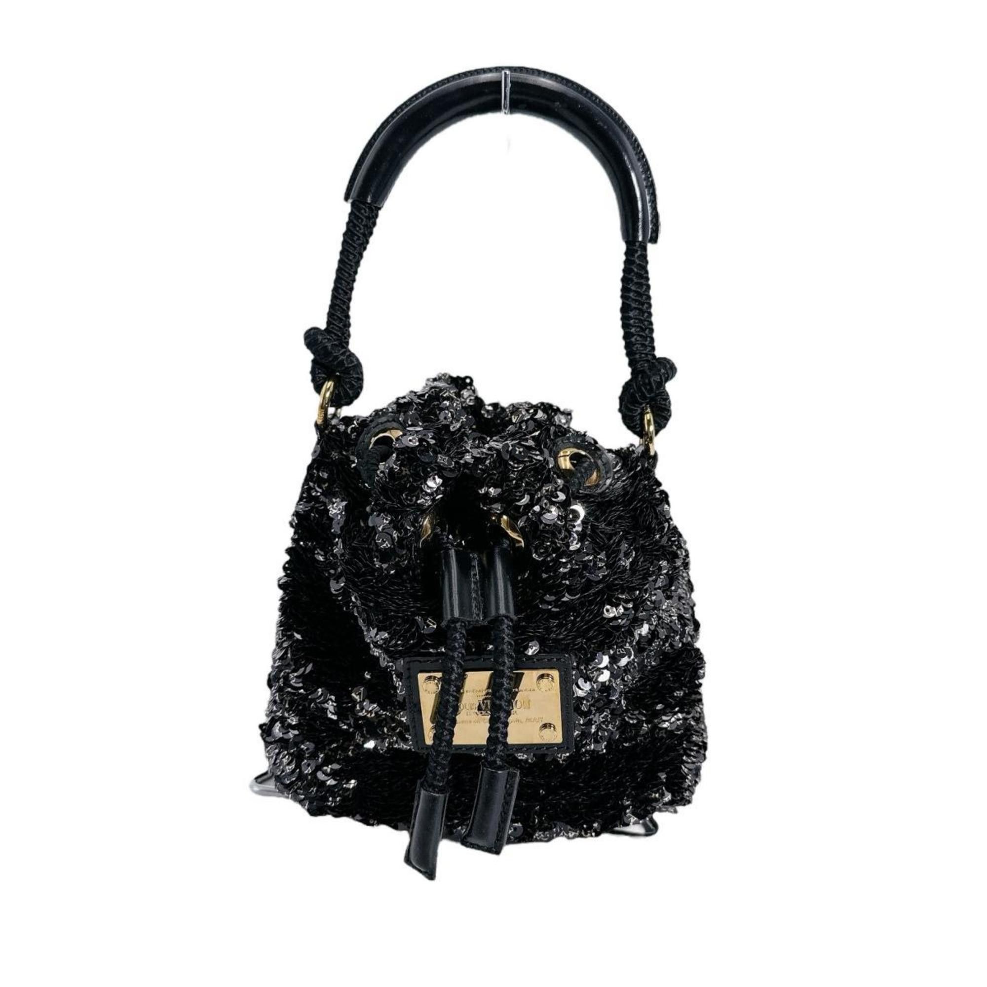 Louis Vuitton Mini No Elococo Drawstring Handbag in Sequins Black M40322