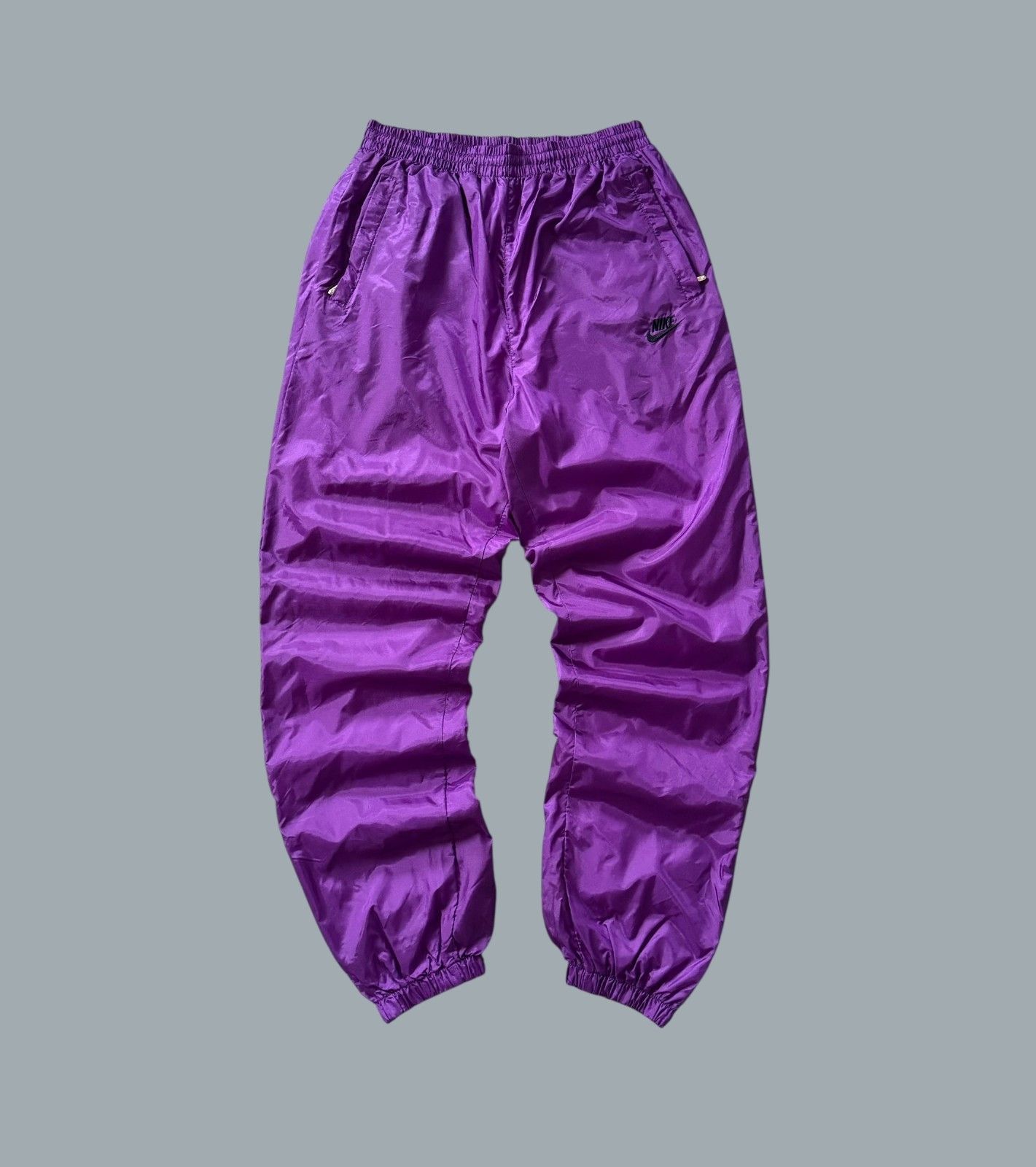 Rare Vintage Nike Purple Nylon Track Pant Joggers Sportswear