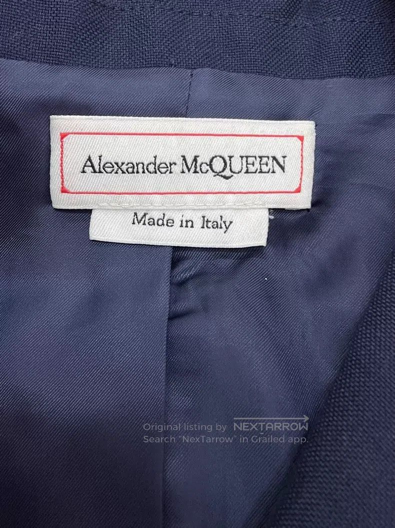 Alexander McQueen Alexander Mcqueen Dark blue embroidered suit jacket Size XS / US 0-2 / IT 36-38 - 4 Thumbnail