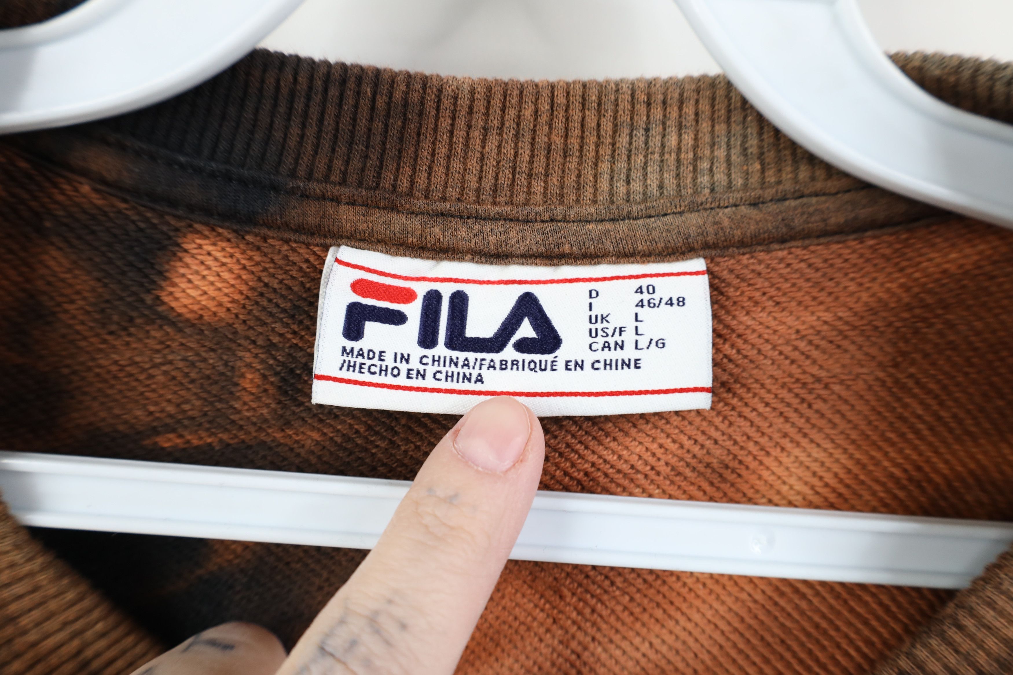Fila Vintage Y2K FILA Big Logo Acid Wash French Terry Sweatshirt Size L / US 10 / IT 46 - 6 Thumbnail