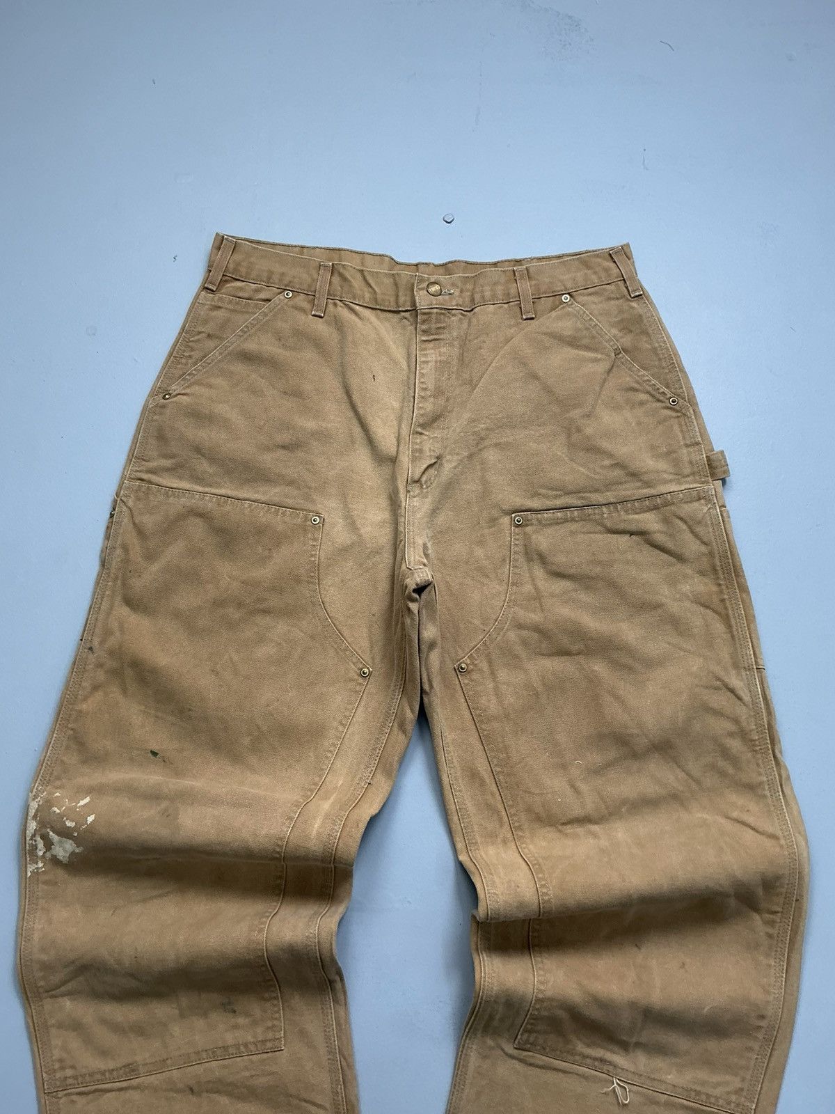 Carhartt Vintage Carhatt B01 BRN double knee workwear Size US 38 / EU 54 - 6 Thumbnail