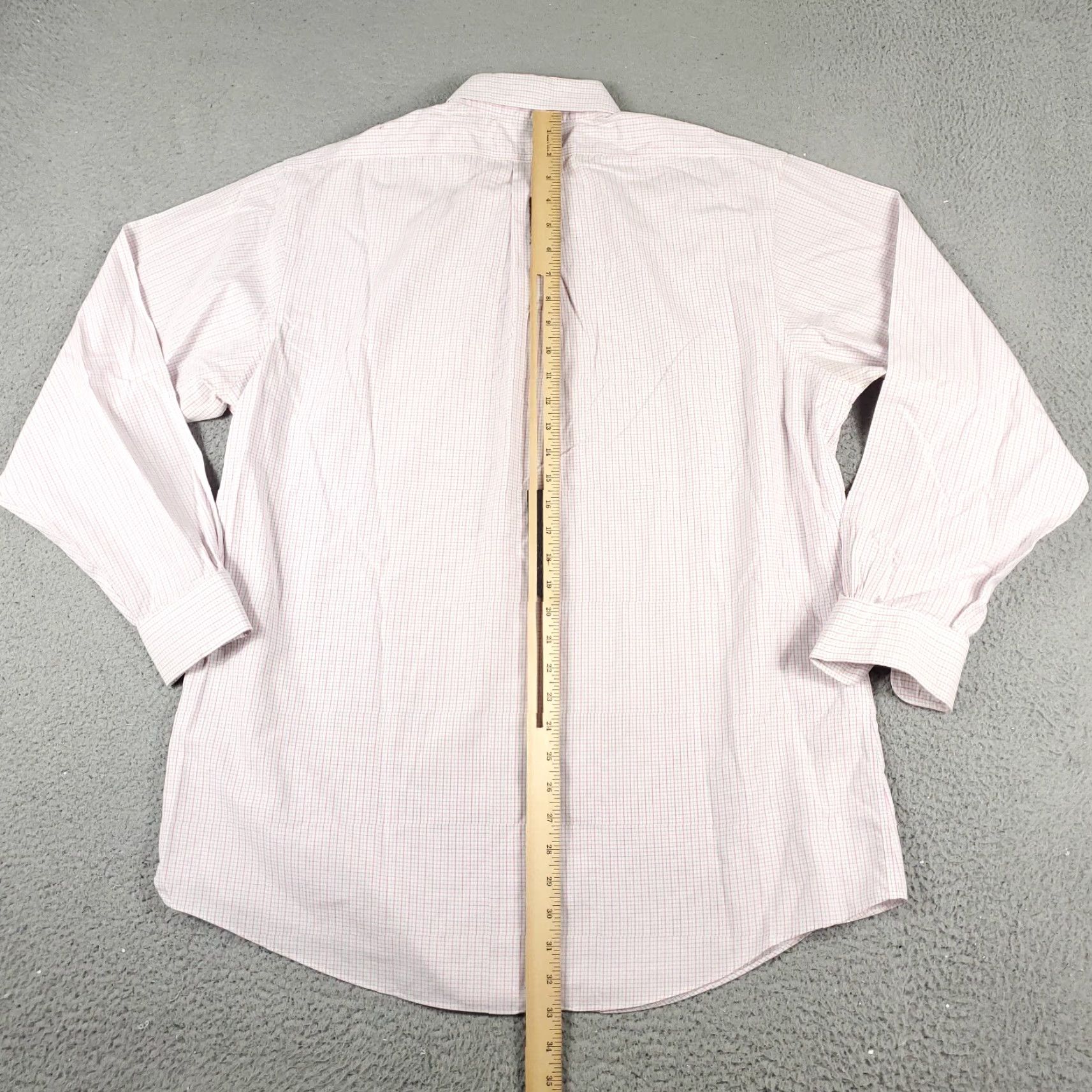 Brooks Brothers VINTAGE Brooks Brothers Shirt Mens 17.5 Pink Check Dress Long Sleeve Button-Down Collar Regular Fit Non-Iron Casual/Workwear Mens Size 46R - 5 Thumbnail