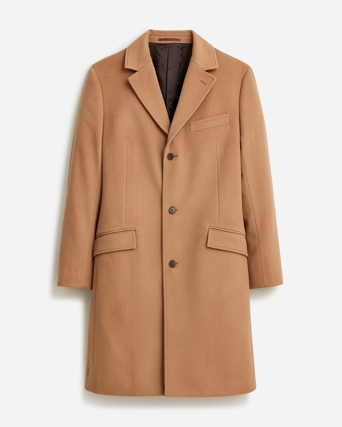 image of J Crew Ludlow Topcoat In Wool / Cashmere Blend in Camel, Men's (Size Medium)