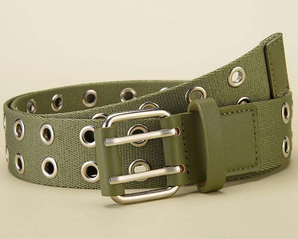 Japanese Brand Canvas Double Row Pin Buckle Belt Size ONE SIZE - 3 Thumbnail