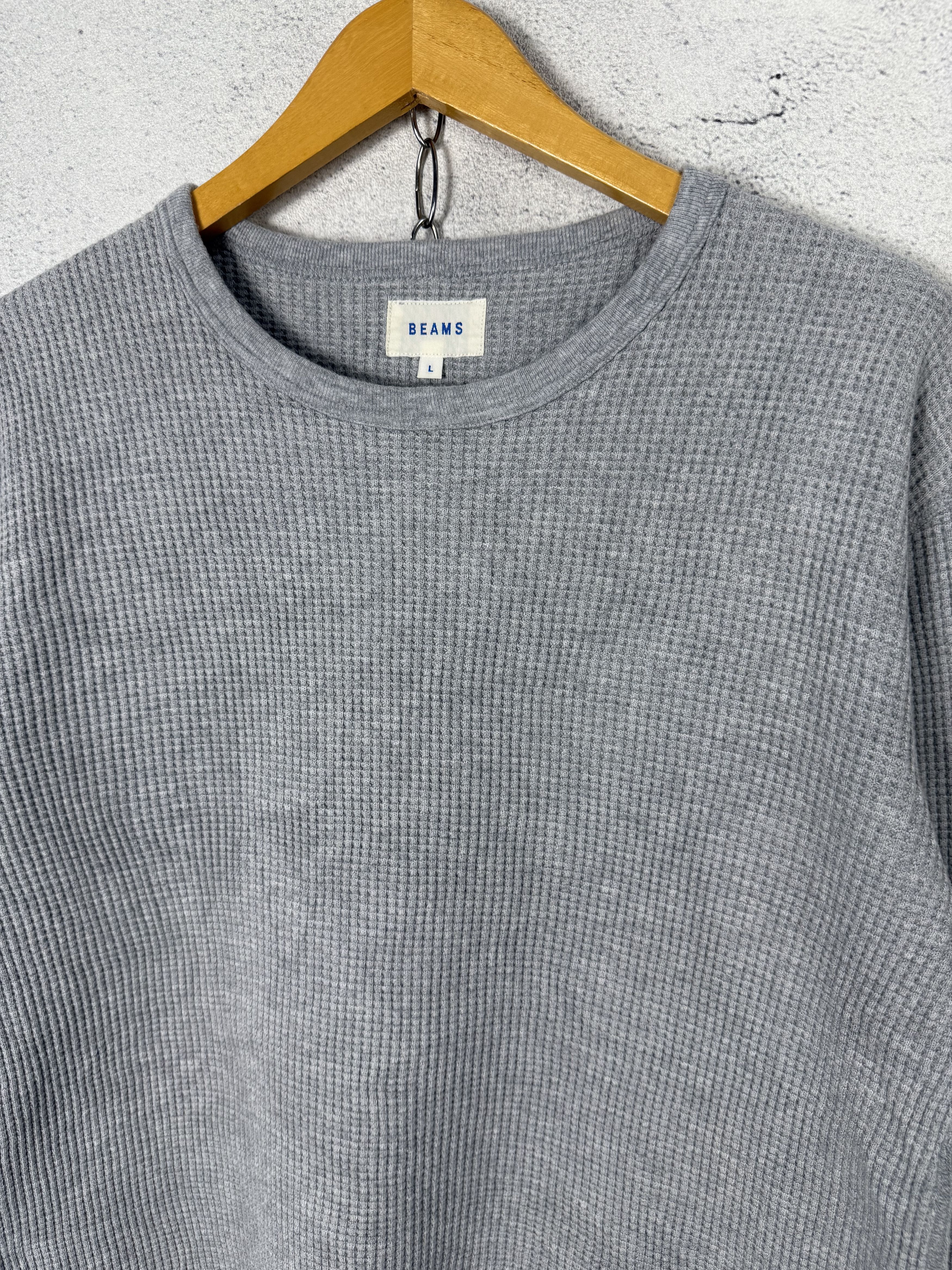 Beams Japan Beams Waffle Knit Longsleeve Tshirt Size US L / EU 52-54 / 3 - 3 Thumbnail