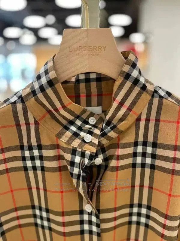 Burberry Burberry Khaki Cotton Check Long Sleeve Shirt. Size L / US 10 / IT 46 - 4 Thumbnail