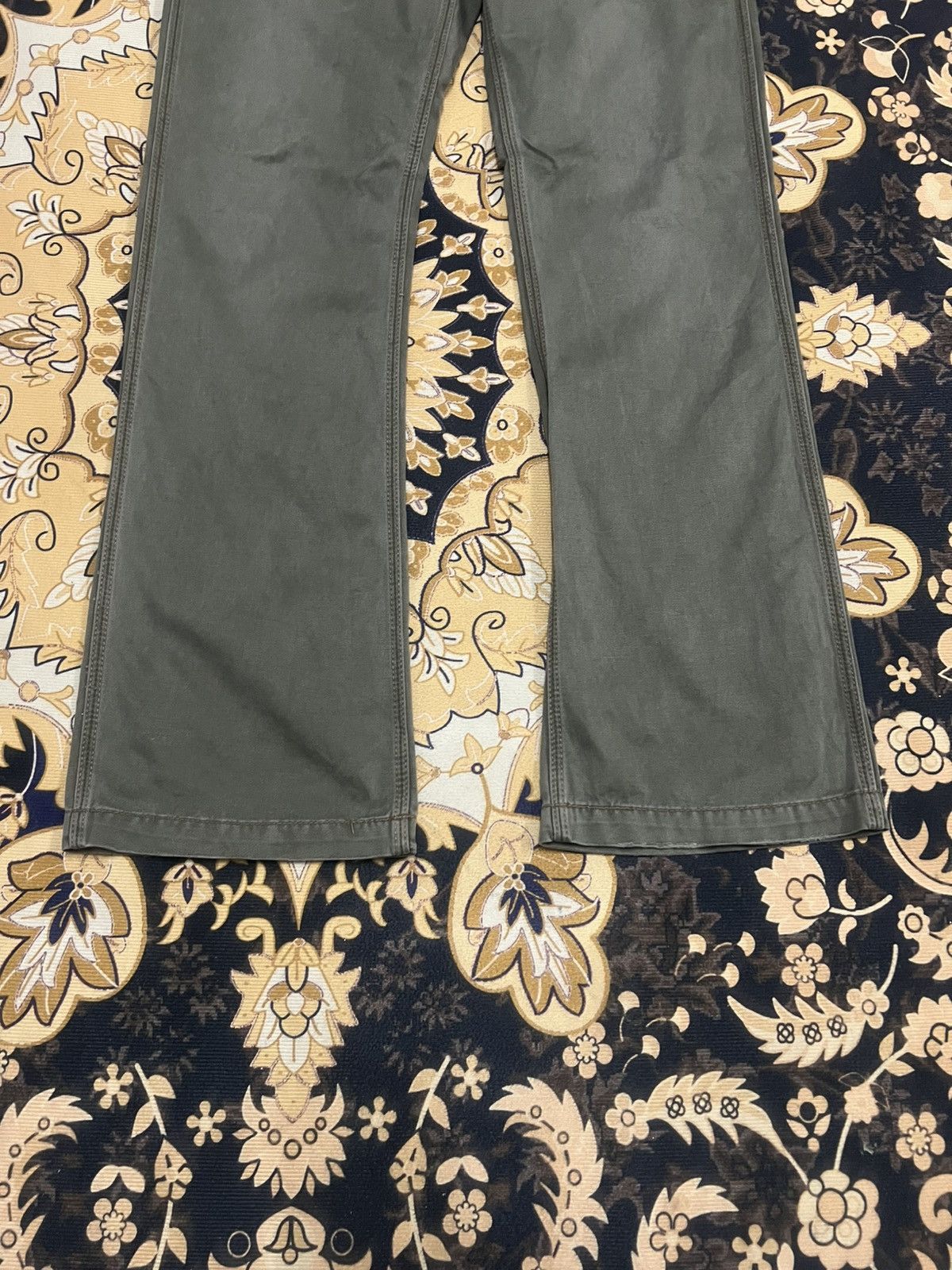 Japanese Brand FLARED🔥EDWIN XV GREEN ARMY CORTON PANT Size US 29 - 3 Thumbnail