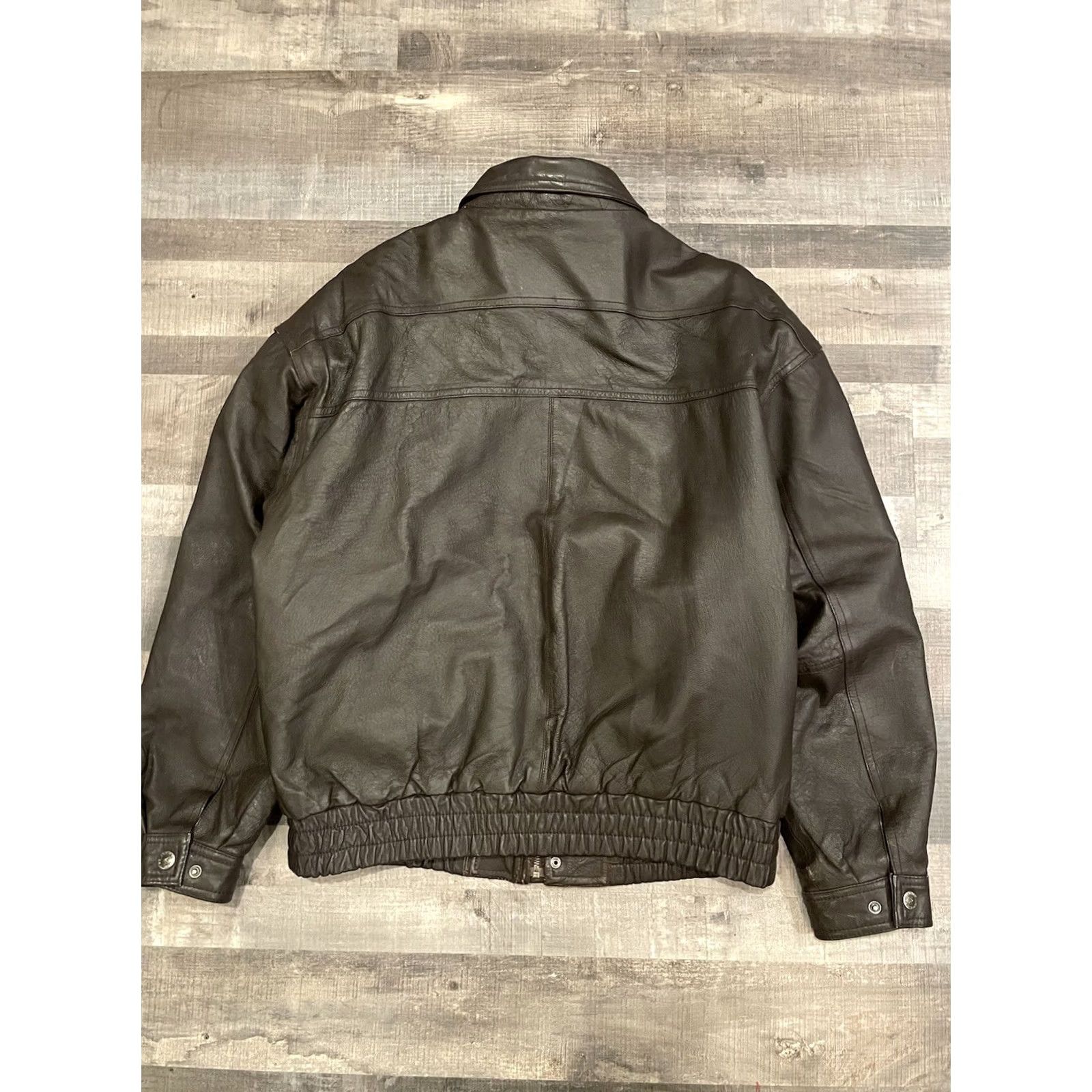 Vintage VINTAGE St. John's Bay Black Leather Jacket Bomber Biker Quilted Lined Men’s L Size US L / EU 52-54 / 3 - 6 Thumbnail