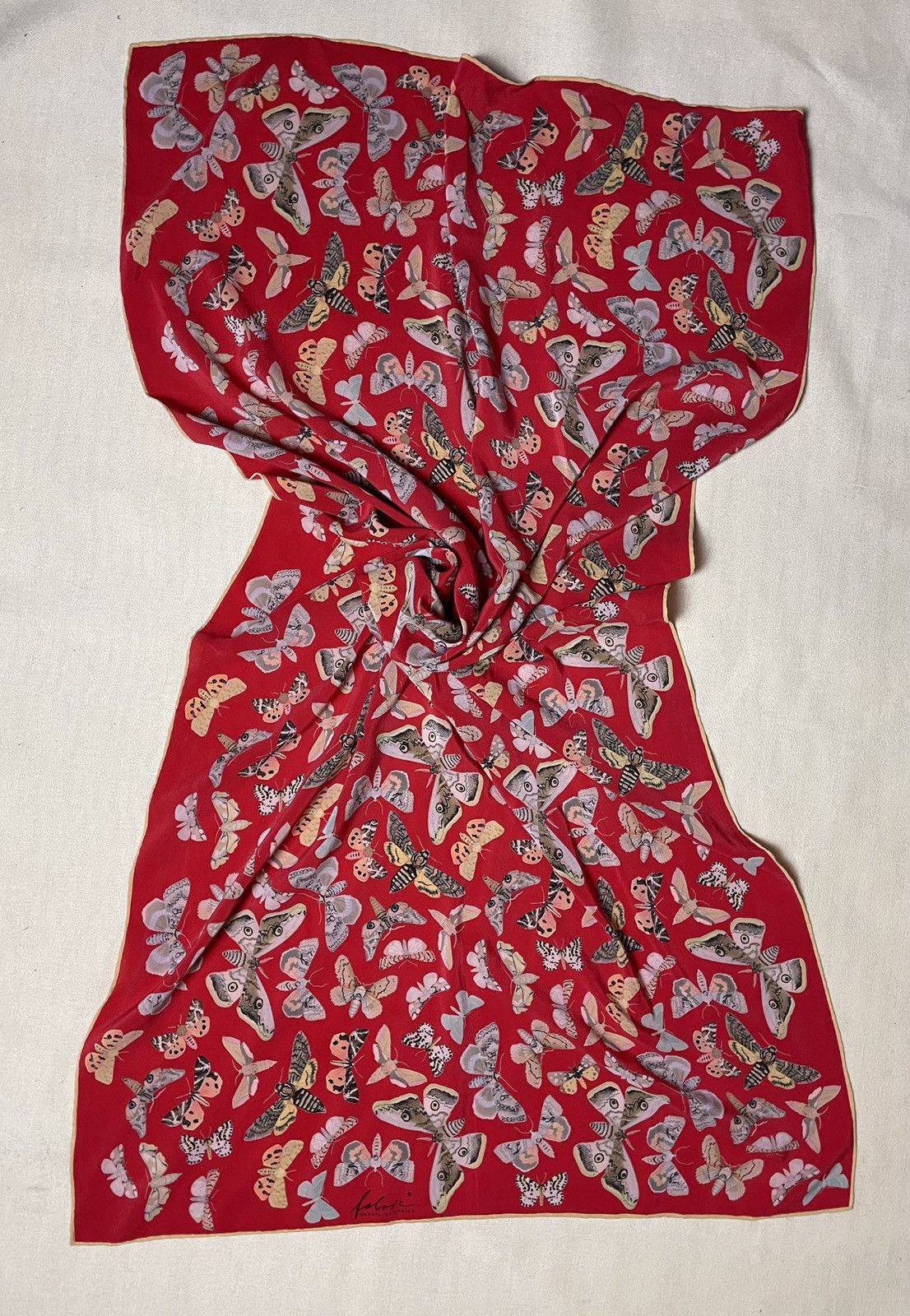 Fabric Brand & Co. Fabric Frontline Zurich red butterfly scarf Size ONE SIZE - 4 Thumbnail