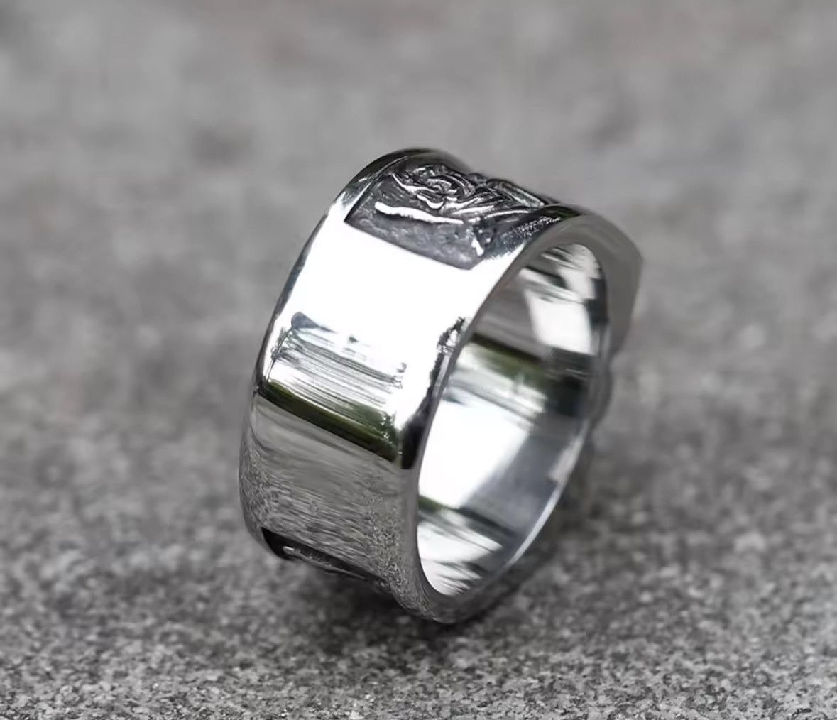 Japanese Brand Rare Retro Skull Rose Stainless Steel Ring Size 9 Size ONE SIZE - 4 Thumbnail