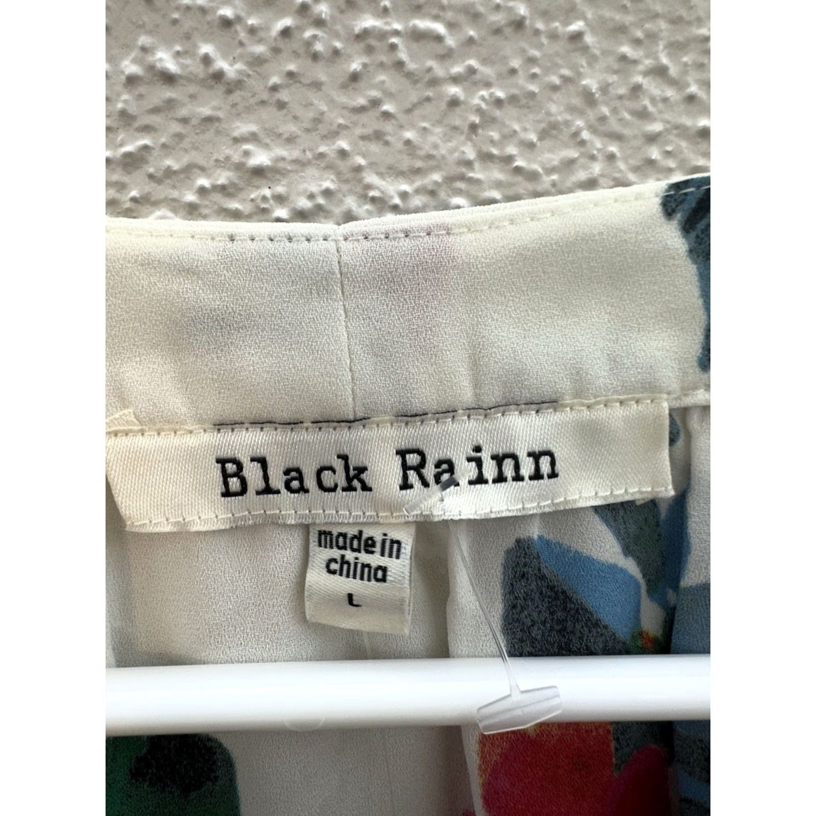 Vintage Black Rainn Blouse Shirt Womens Size L Long Sleeve White Sheer Floral NWTs Size L / US 10 / IT 46 - 5 Thumbnail