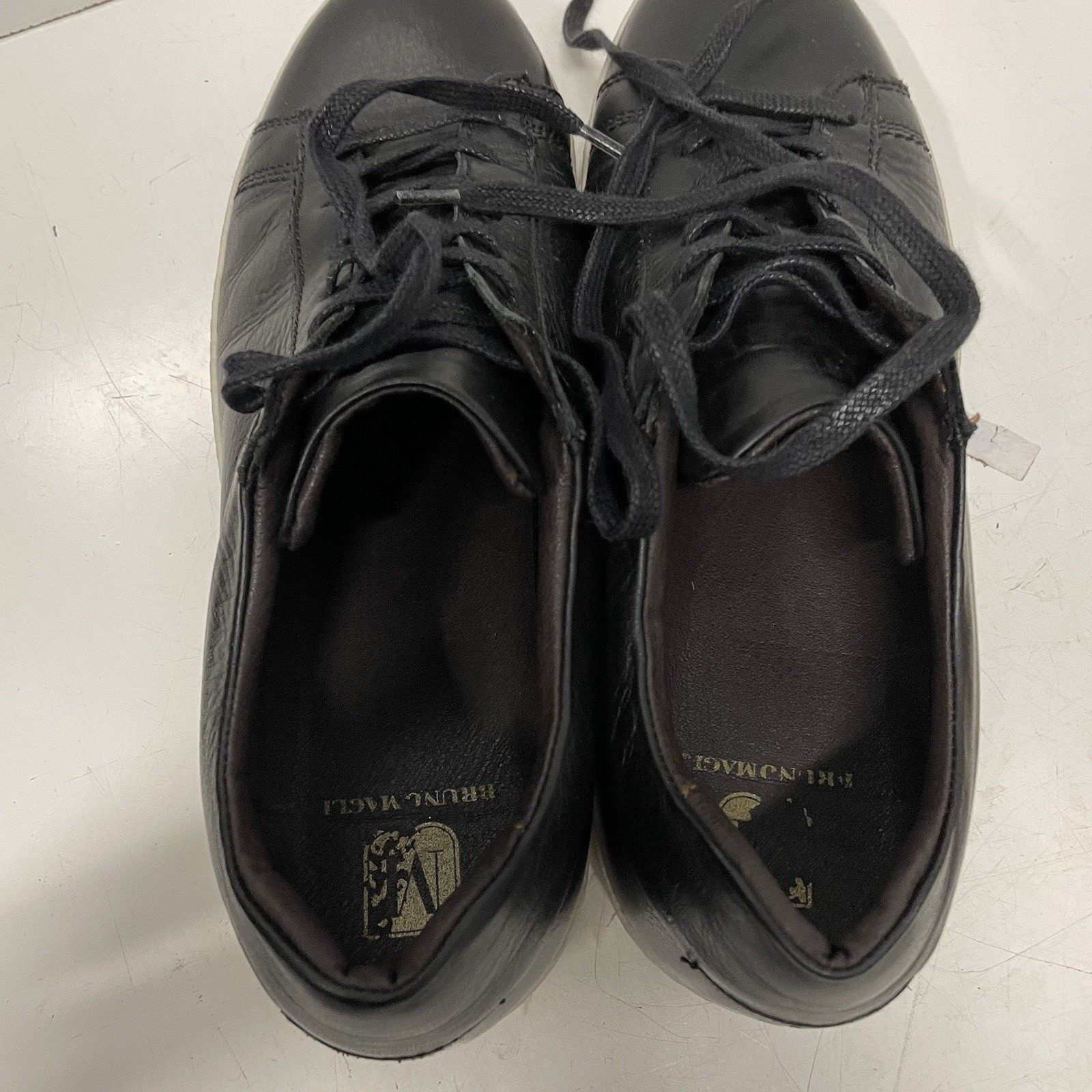 Bruno Magli $298 Bruno Magli Mens "Diego" Leather Sneakers Black US 11.5 Size US 11.5 / EU 44-45 - 7 Thumbnail