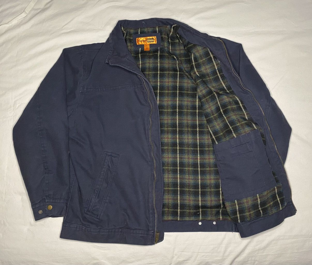 Other Canvas Mechanic Coat Flannel Lined Jacket Navy Logo Detroit Size US XL / EU 56 / 4 - 3 Thumbnail