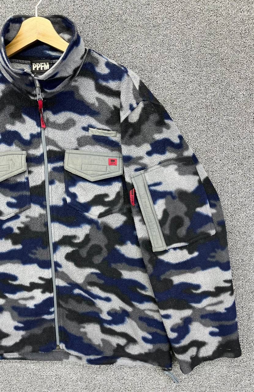 PPFM Vintage PPFM Military Camo Fleece Zip Up Punk Jacket Size US L / EU 52-54 / 3 - 4 Thumbnail