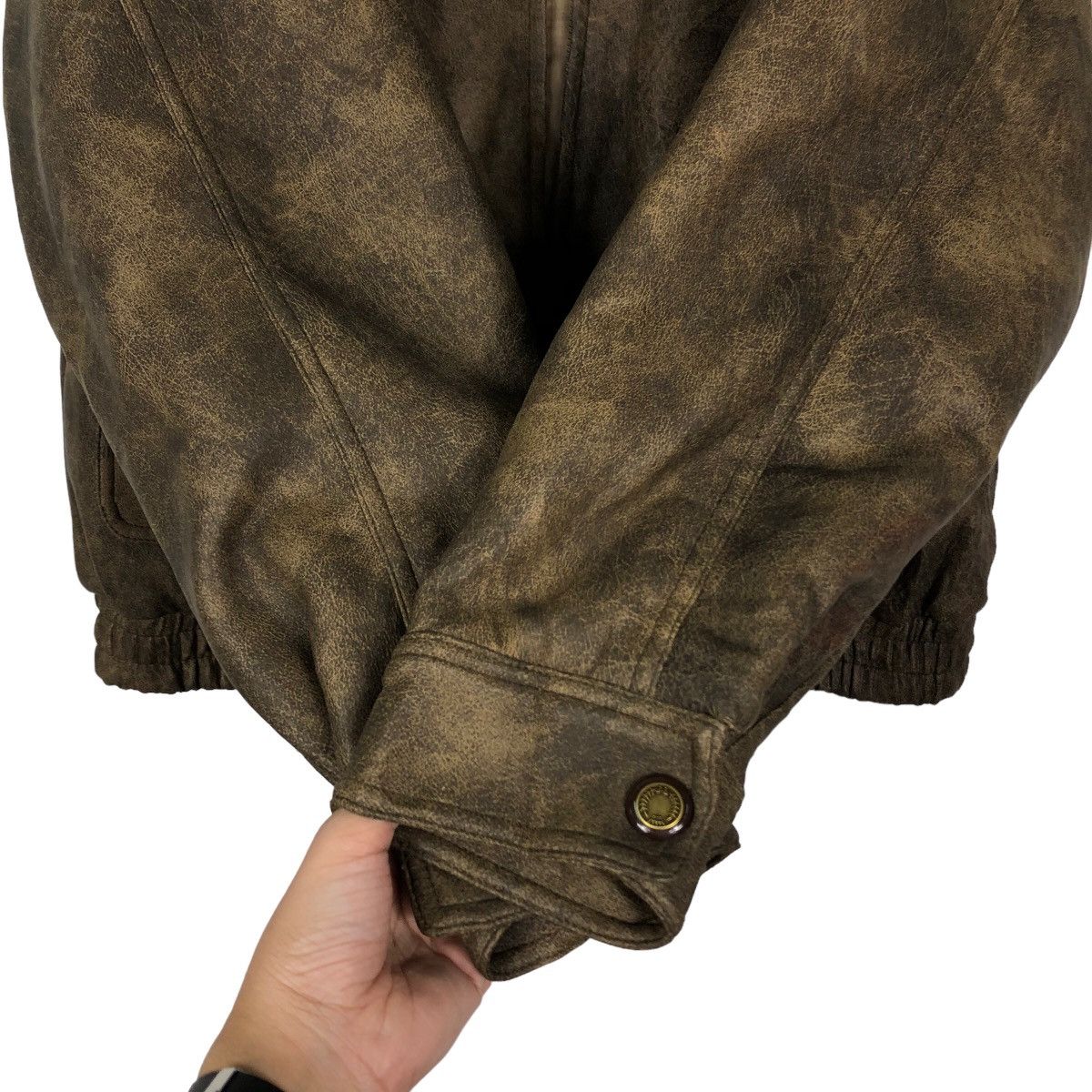 Japanese Brand 🔥Vtg Bomber Leather Jacket Parachute Nush Burg Military Size US L / EU 52-54 / 3 - 13 Thumbnail
