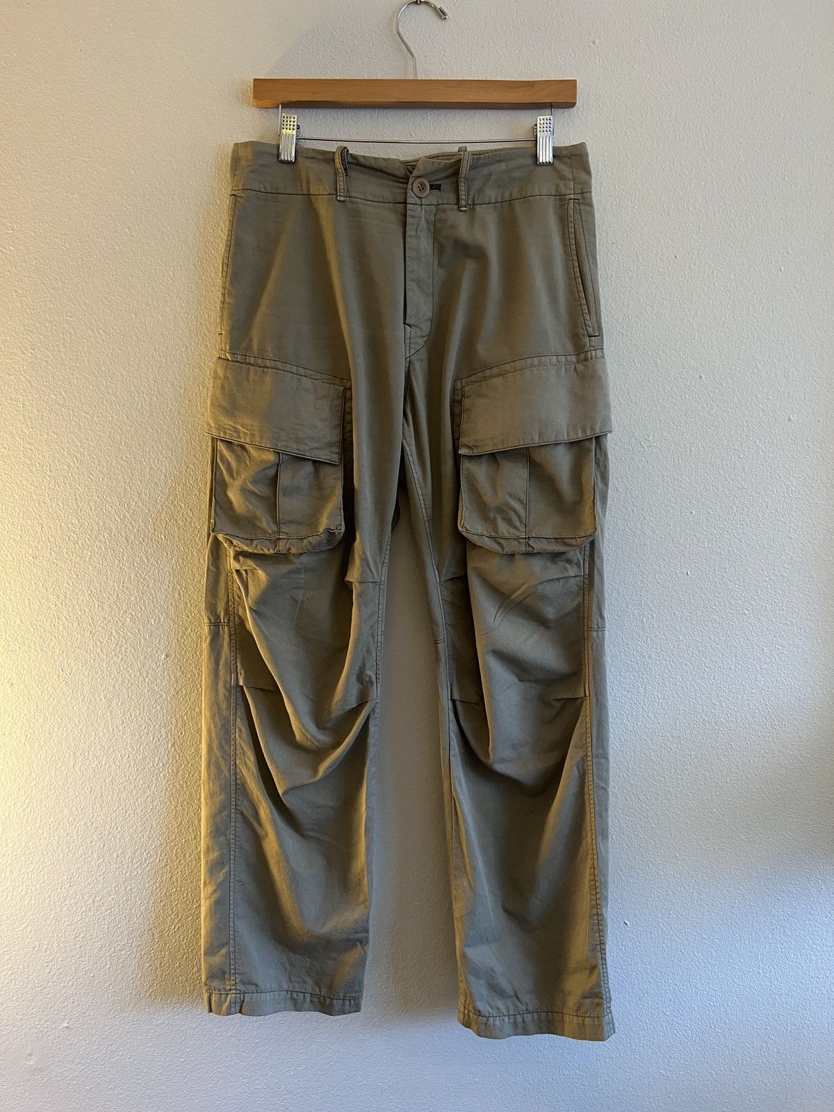 image of Yohji Yamamoto Military Bondage Cargo Trousers Pants in Brown, Men's (Size 31)