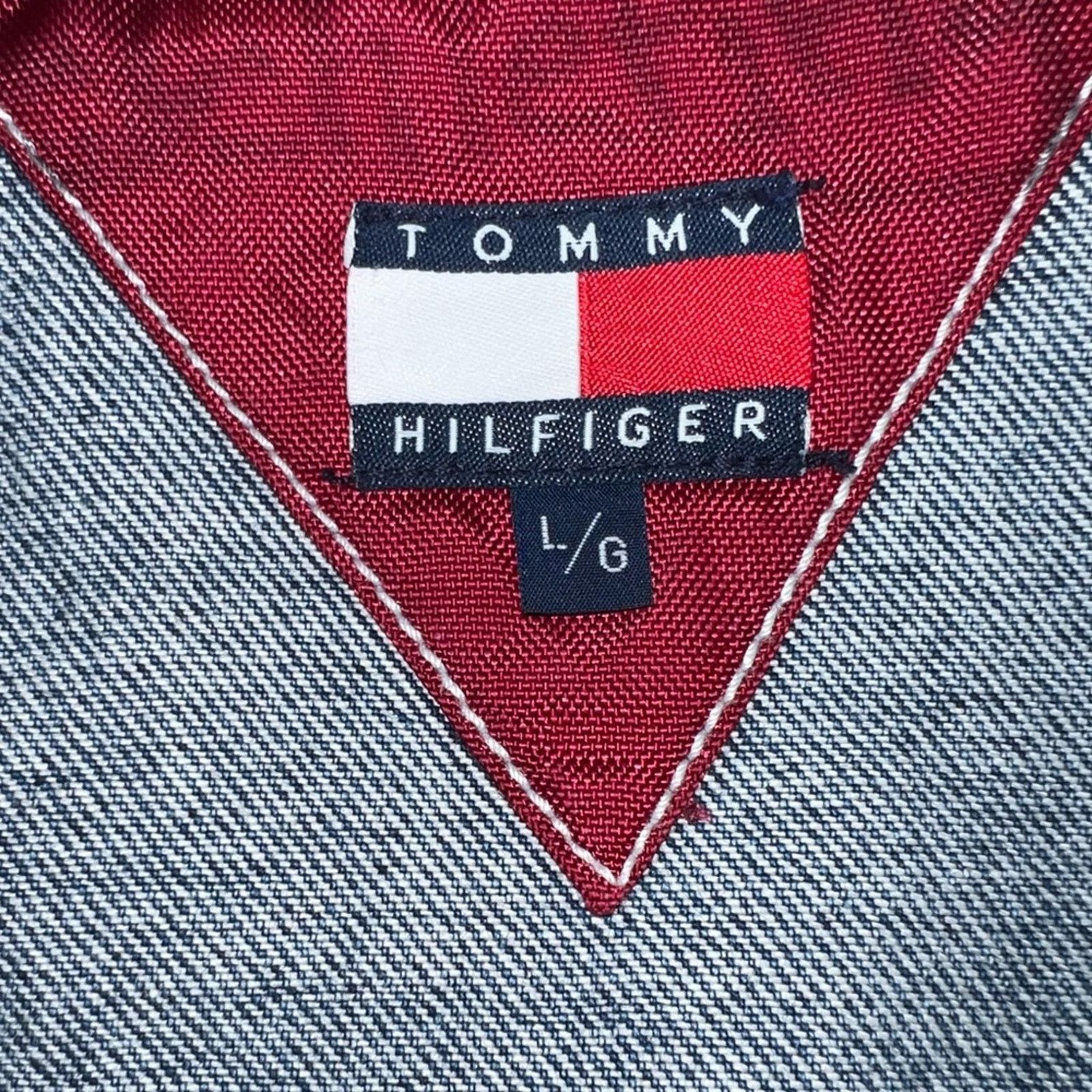 Tommy Hilfiger Super Cool Vintage 90s Tommy Hilfiger Jean Jacket! Size L / US 10 / IT 46 - 10 Thumbnail