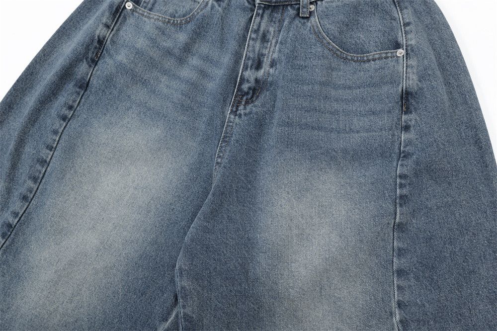 Japanese Brand × Jean Punk washed distressed men's loose wide-leg denim shorts Size US 32 / EU 48 - 3 Thumbnail