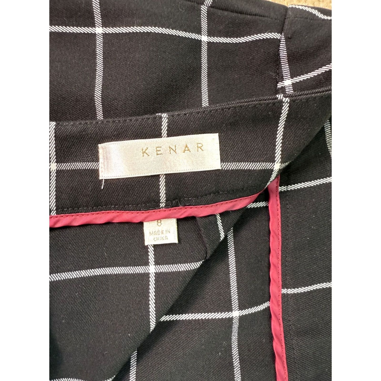 Vintage Kennar Skirt Women's Black Mini Size 8 Windowpane Slit Office Size 30" / US 8 / IT 44 - 5 Thumbnail