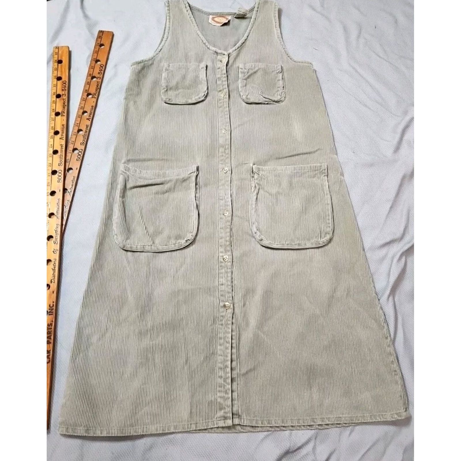 Banana Republic VINTAGE Banana Republic Dress Womens Medium 12 Beige Corduroy 80s Safari Tag Dress Size XL / US 12-14 / IT 48-50 - 2 Thumbnail