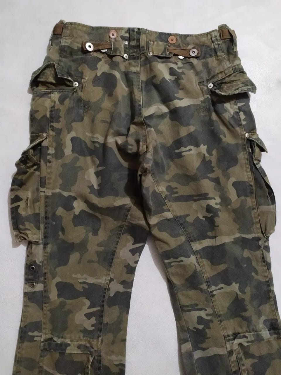 Japanese Brand Daily News Cargo Multipocket Camo Flared Pants Size US 29 - 5 Thumbnail