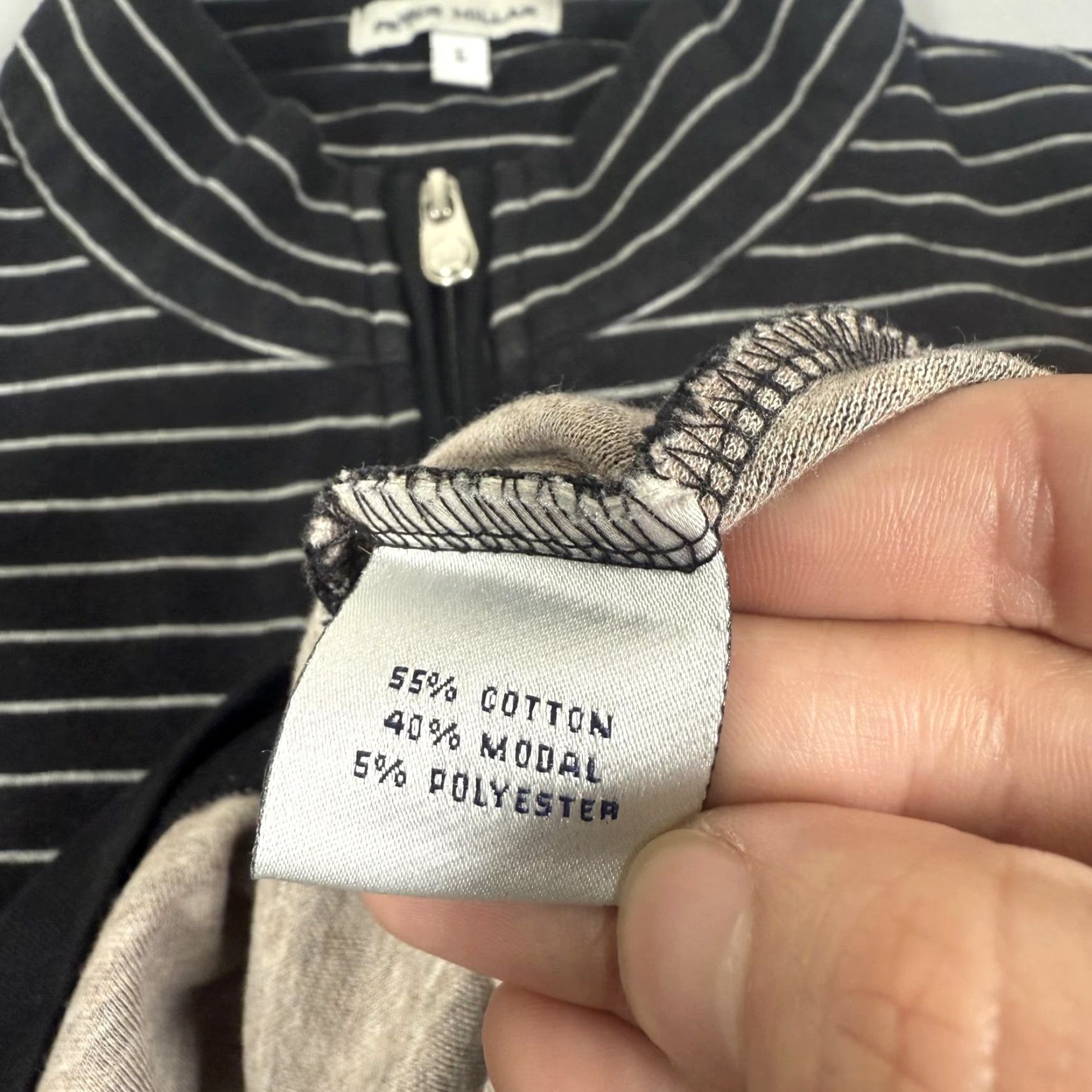Peter Millar Peter Millar Shirt Mens L Gray Striped 1/4 Zip Pullover Knit Golf Casual Size US L / EU 52-54 / 3 - 7 Thumbnail