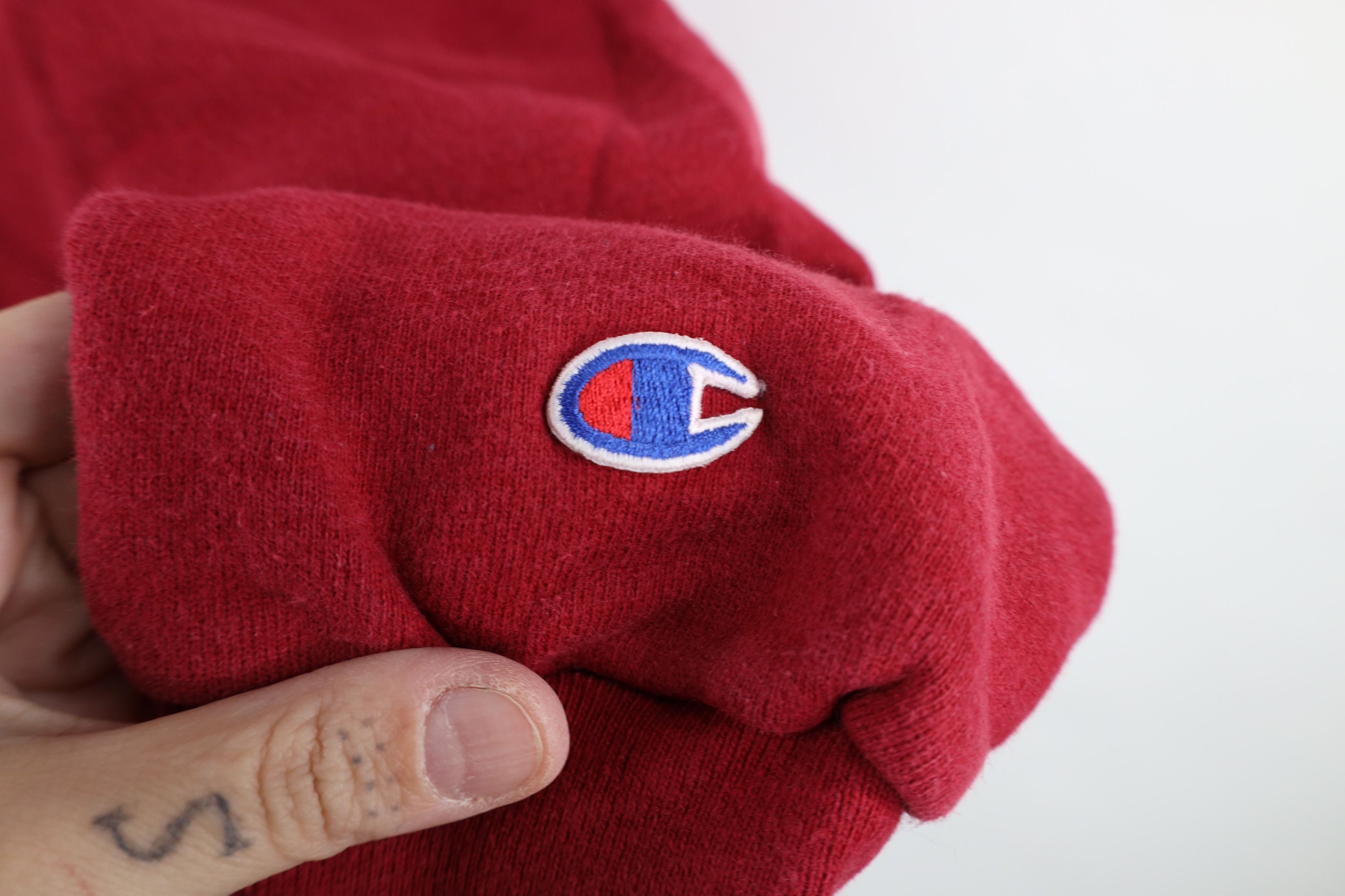 Champion Vintage 90s Champion Spell Out Crewneck Sweatshirt Red USA Size US XL / EU 56 / 4 - 5 Thumbnail