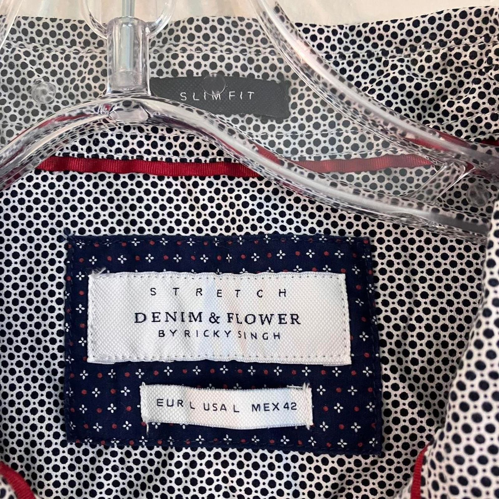 Other Ricky Singh Denim & Flower Slim Fit Short Sleeve Button Up Size US L / EU 52-54 / 3 - 3 Thumbnail