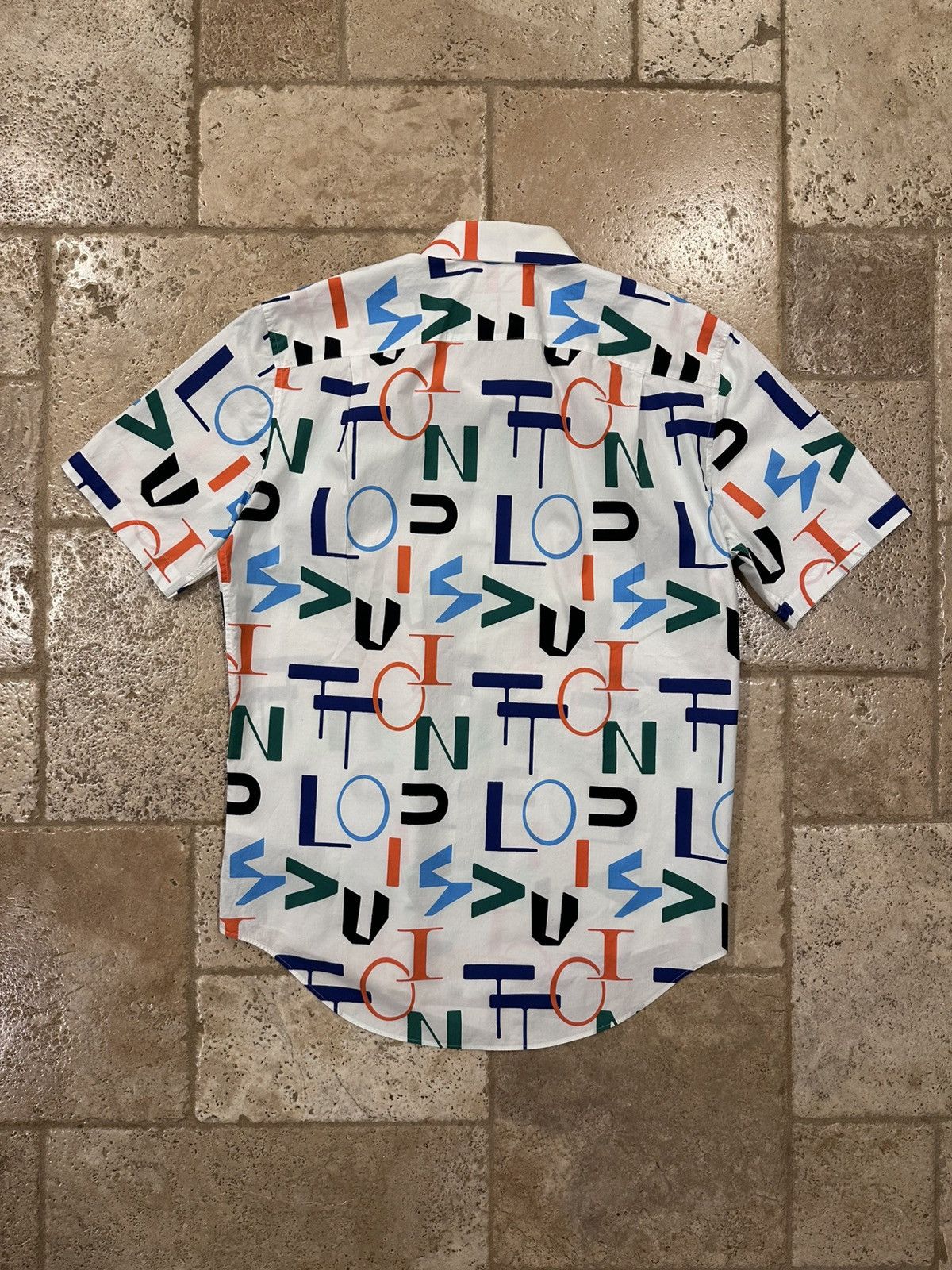 Louis Vuitton Louis Vuitton Electric Letters Multicolor White Button Shirt Size US L / EU 52-54 / 3 - 8 Thumbnail