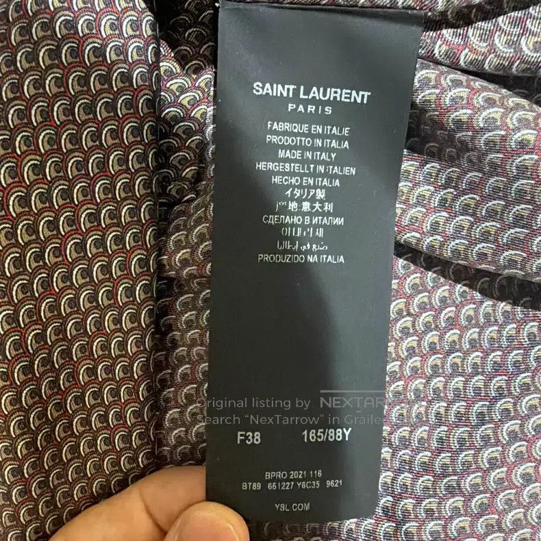 Saint Laurent Paris Saint Laurent Paris Silk Satin Geometric Pattern Ribbon Sh Size XS / US 0-2 / IT 36-38 - 3 Thumbnail
